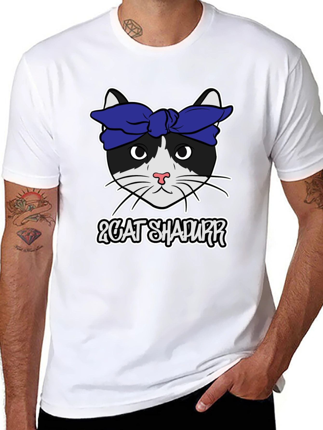Black Cat Shapurr T-Shirt view 8