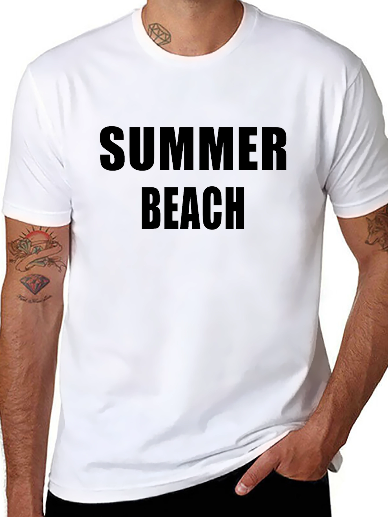 Black Summer Beach T-Shirt view 8