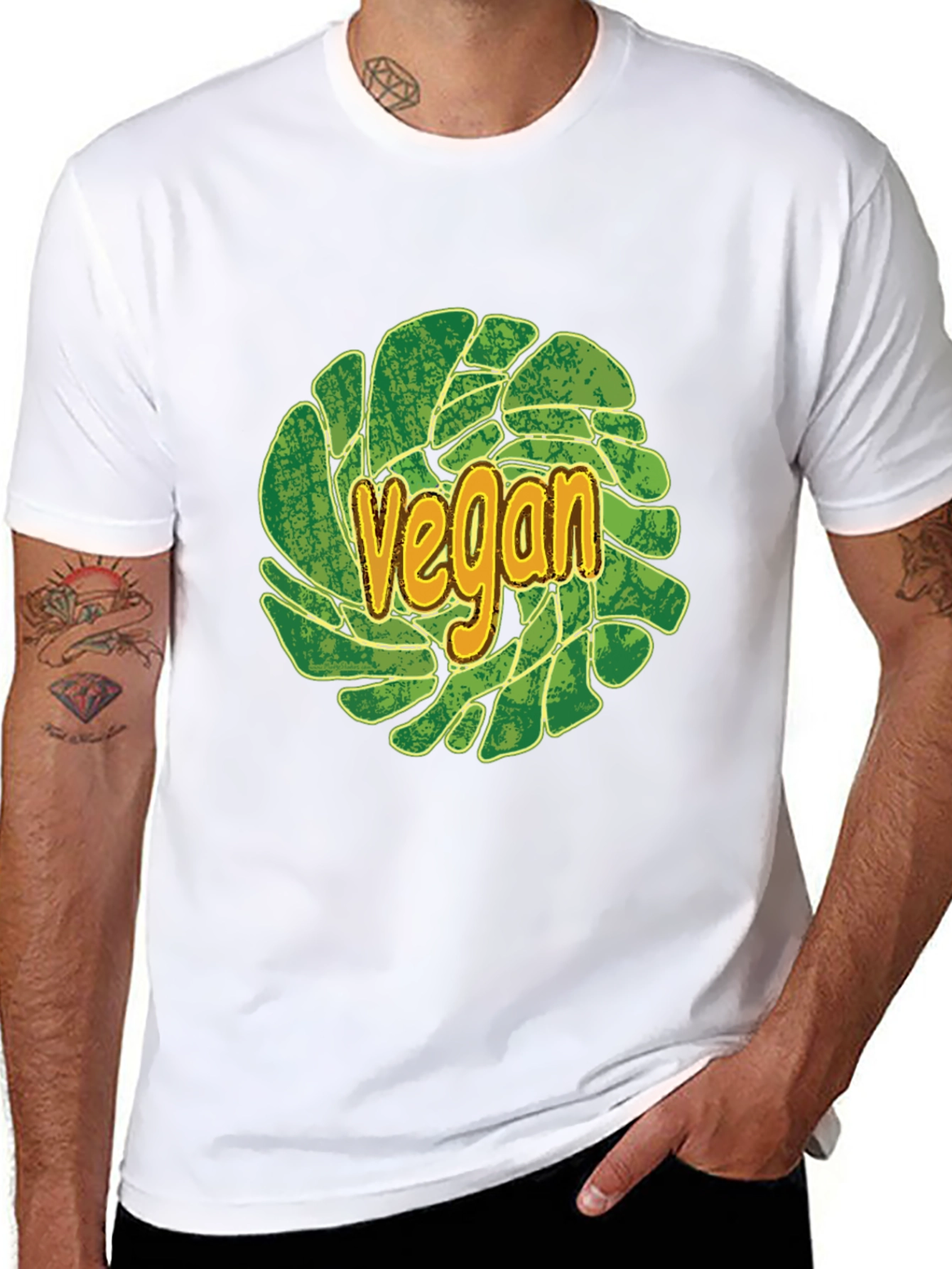 Black Vegan T-Shirt - Plant-Based Lifestyle Apparel view 8