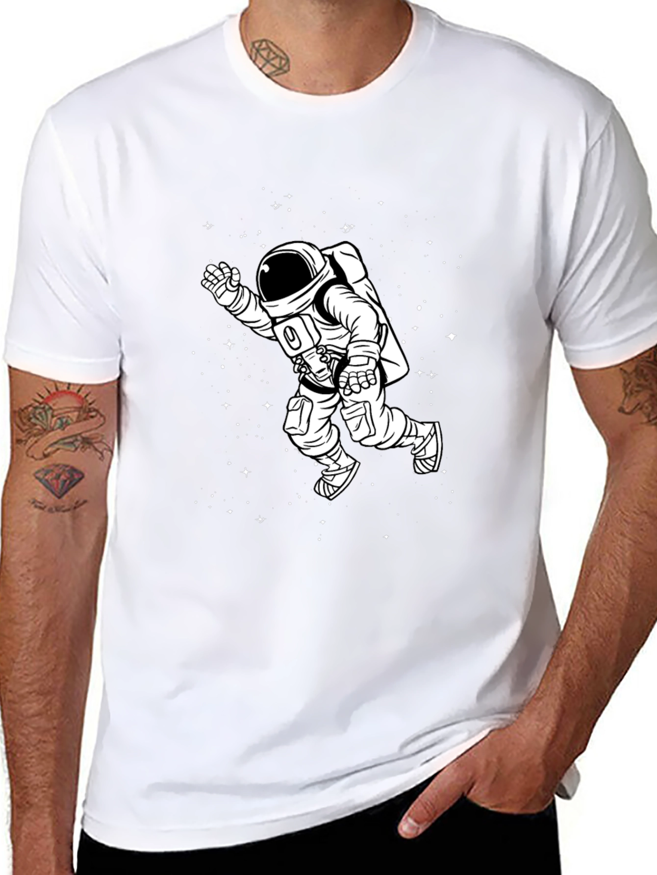 Black Astronaut Graphic Black T-Shirt view 8