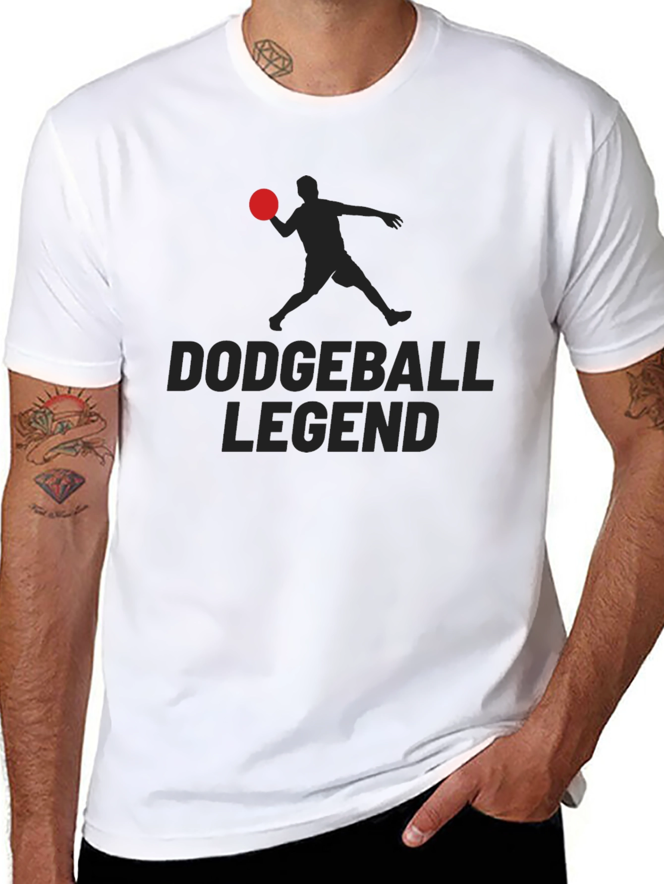 Black Dodgeball Legend Graphic Tee - Black Cotton T-Shirt view 8