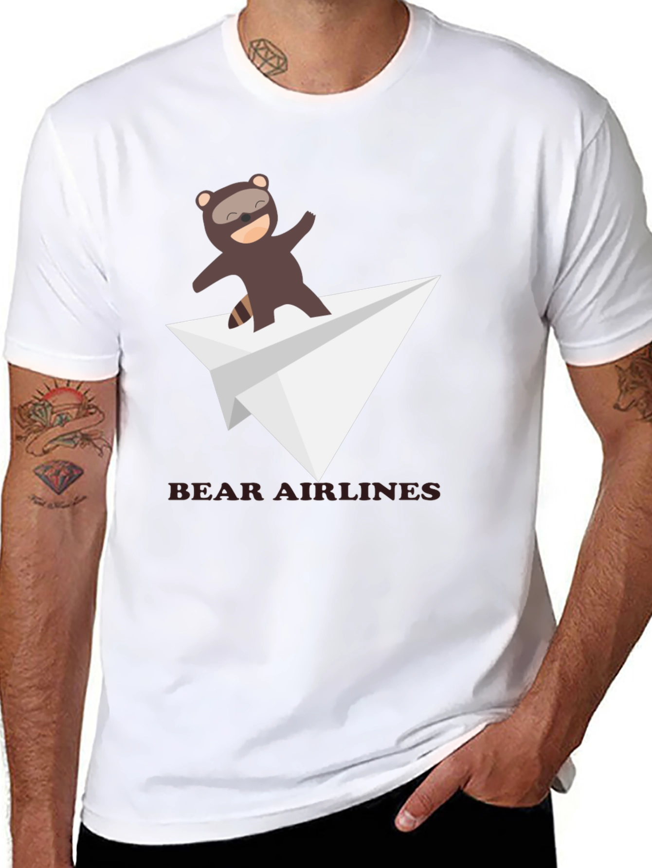 Black Bear Airlines Funny Graphic T-Shirt view 8