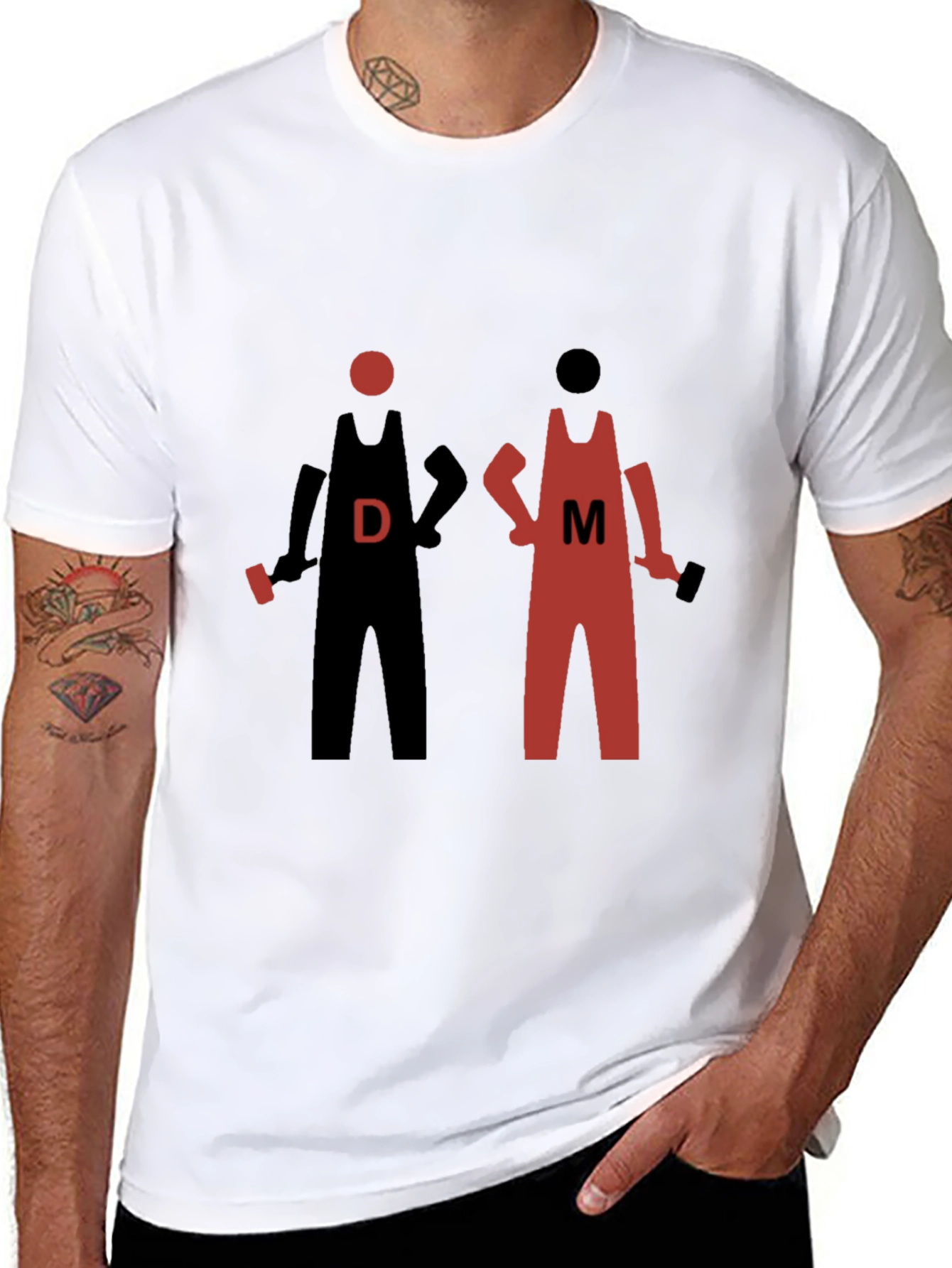 Black DM Wrestlers Graphic Tee - Black Cotton Shirt view 8