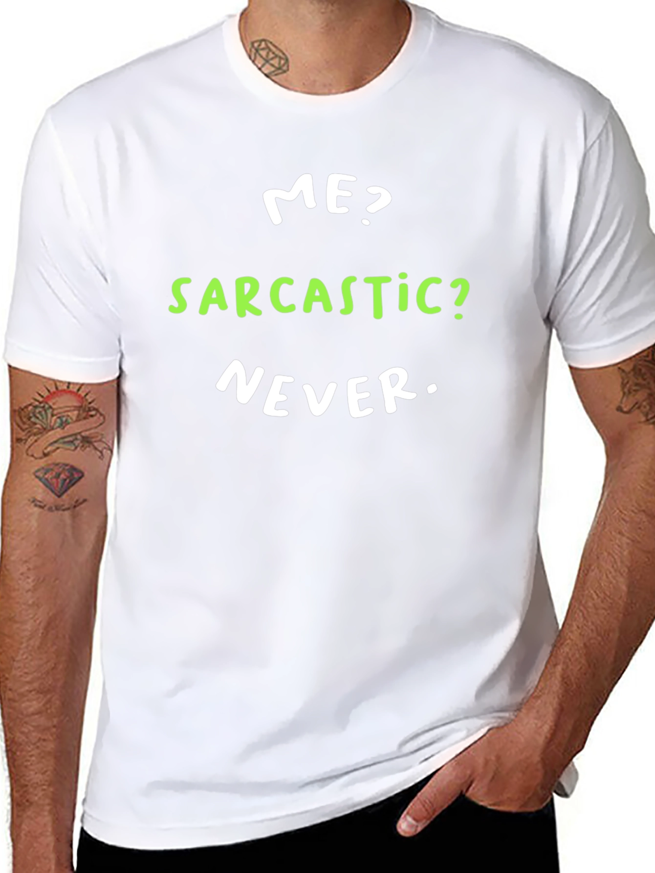 Black Sarcastic Never T-Shirt - Funny Novelty Tee view 8