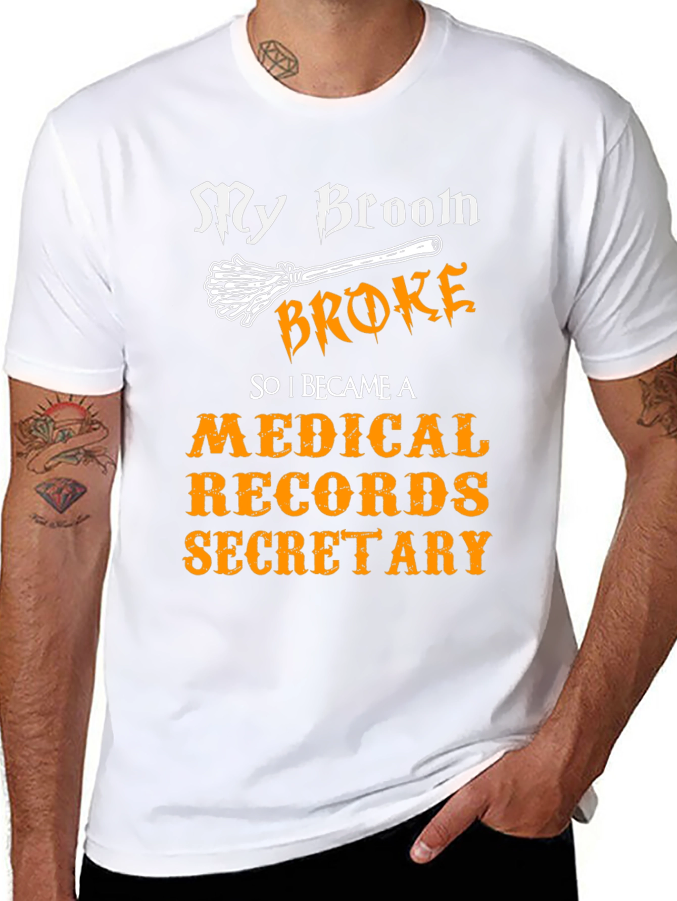 Black Medical Records Secretary Halloween T-Shirt view 8