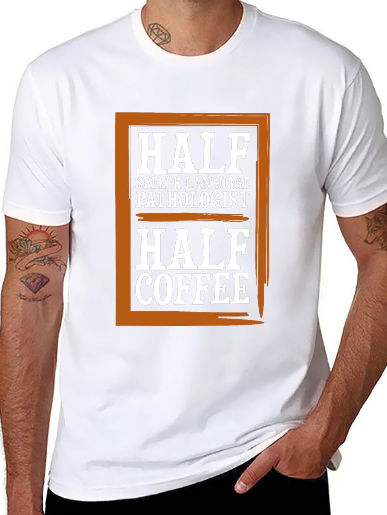 Black Half SLP Half Coffee Graphic Tee view 8