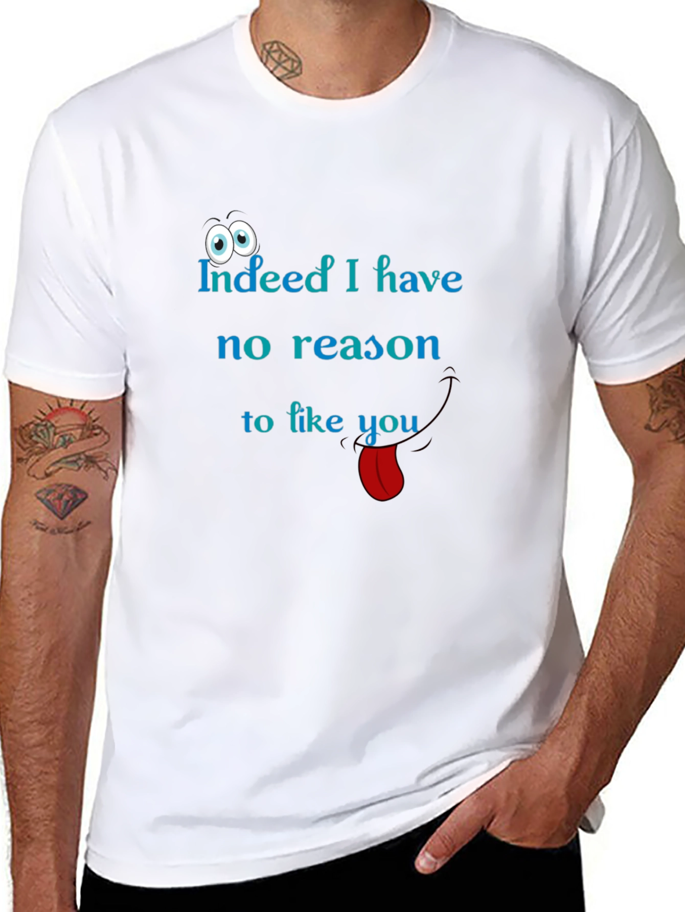 Black Indeed I Have No Reason to Like You Graphic Tee view 8