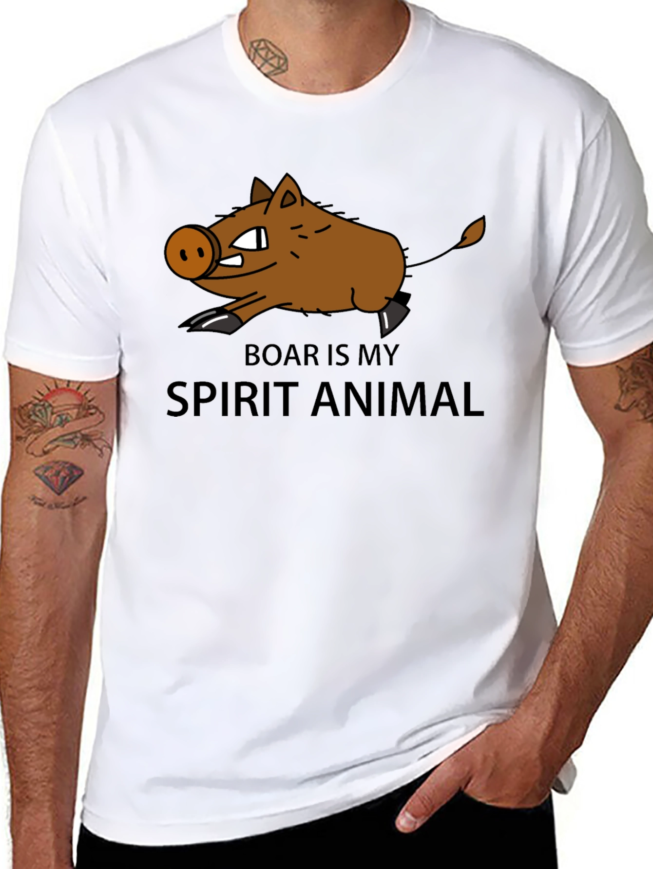 Black Boar Is My Spirit Animal Graphic T-Shirt view 8