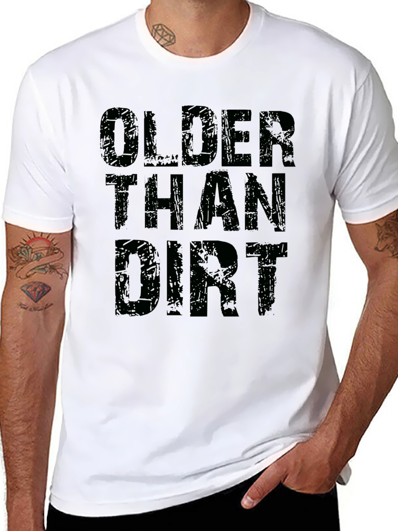 Black Older Than Dirt Black Graphic T-Shirt view 8