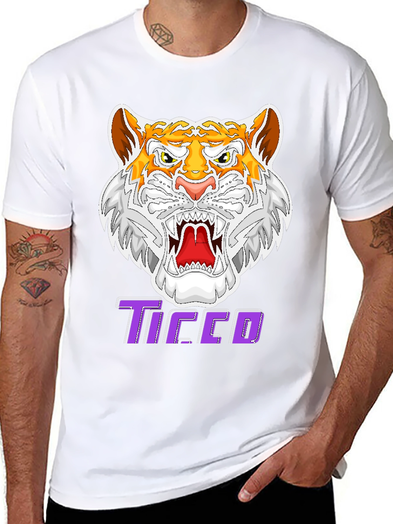 Black Fierce Tiger Graphic Tee - Bold Style view 8