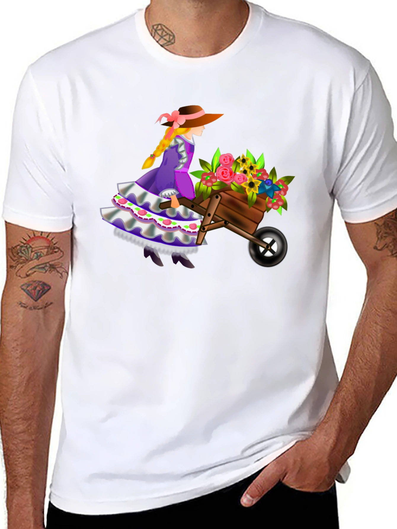 Black Whimsical Gardener Graphic Tee view 8