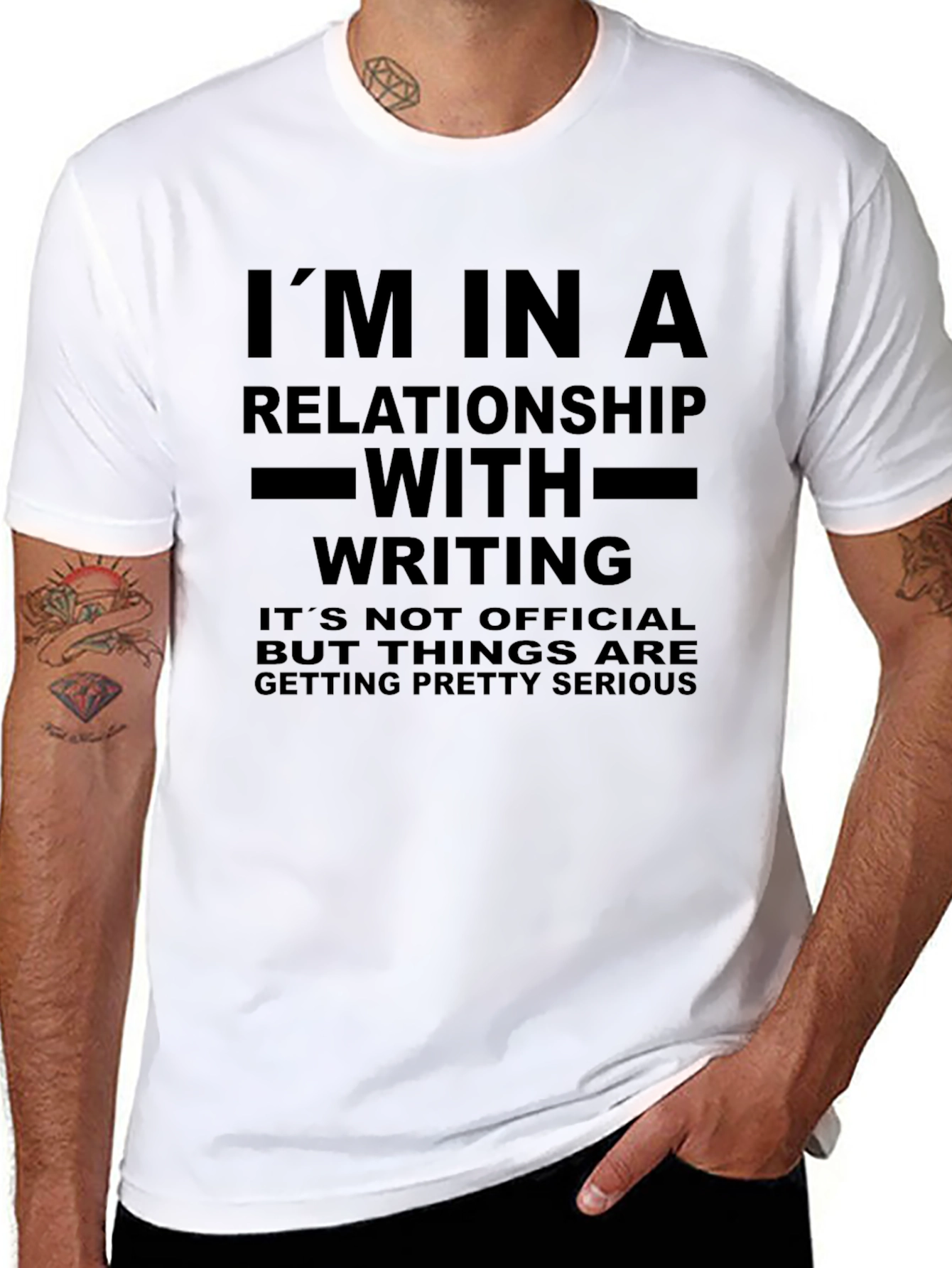 Black Writer's T-Shirt: I'm in a Relationship with Writing view 8