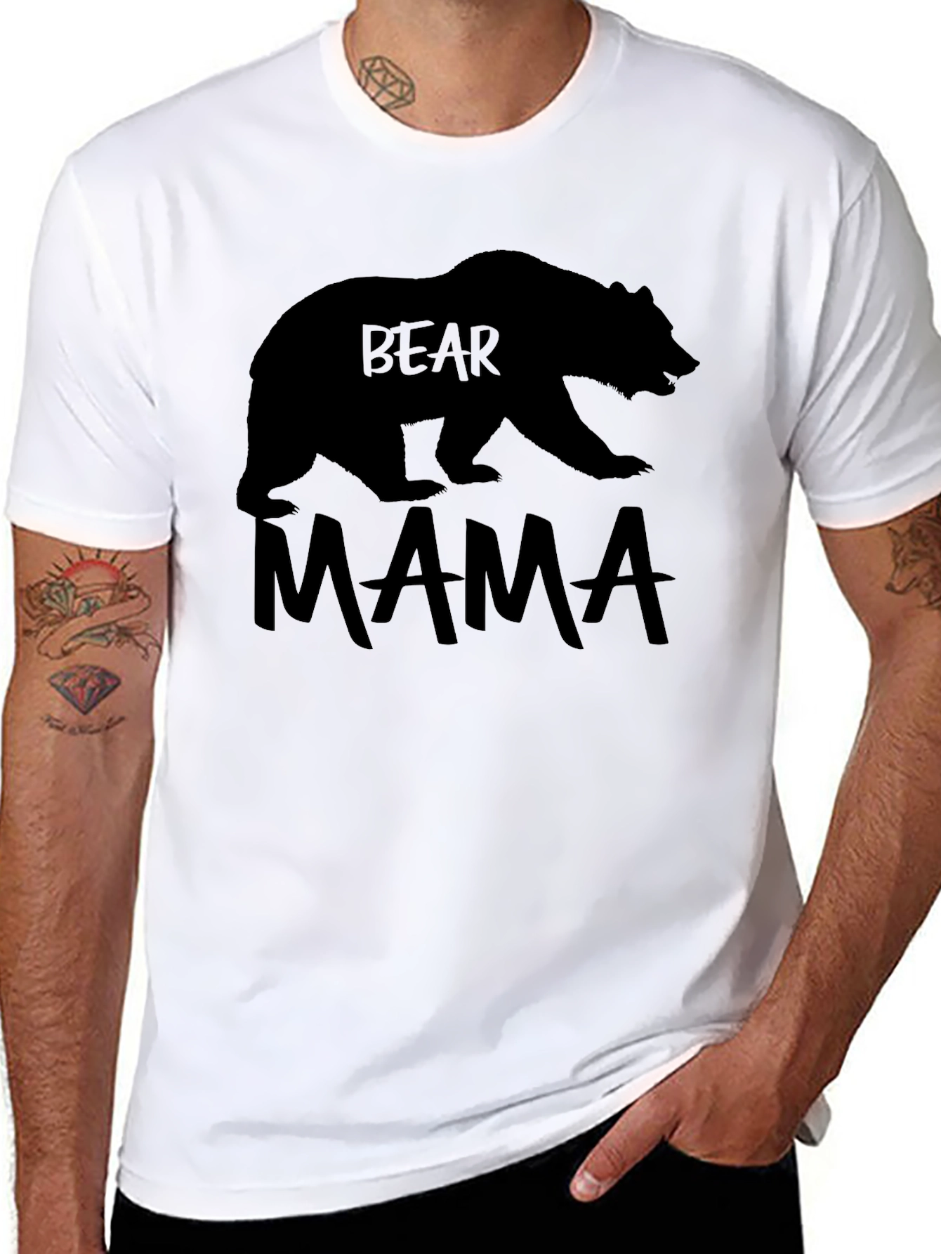 Black Bear Mama Graphic T-Shirt - Black view 8