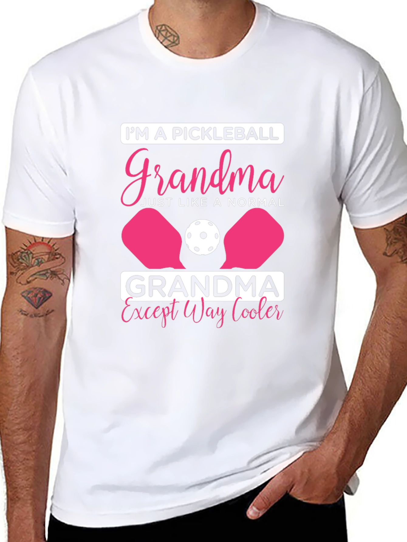 Black Pickleball Grandma T-Shirt - Cool Grandma Tee view 8