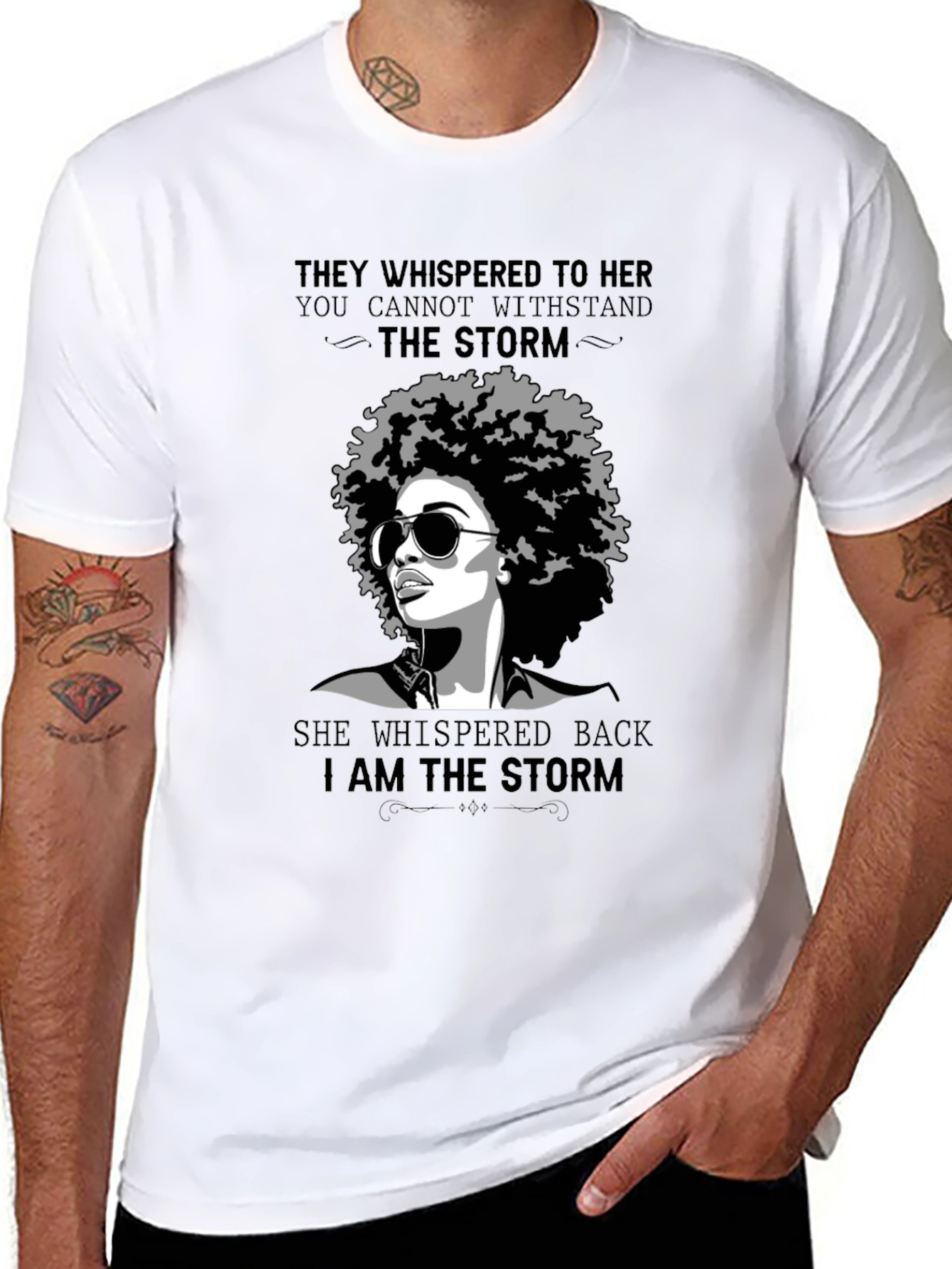 Black I Am The Storm Graphic T-Shirt - Empowering Women's Tee view 8