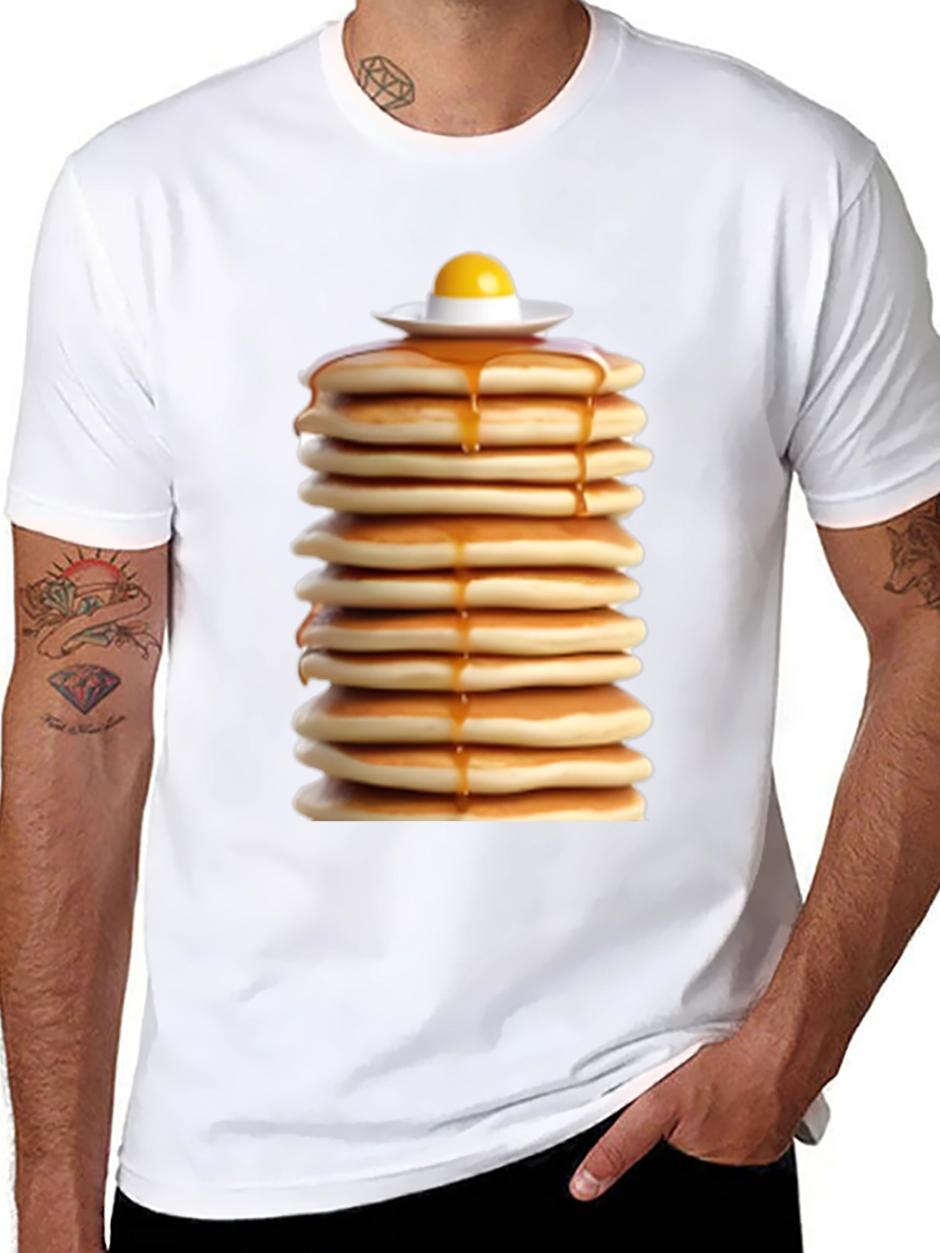 Pancake Stack Tee - Breakfast Food T-Shirt - 8
