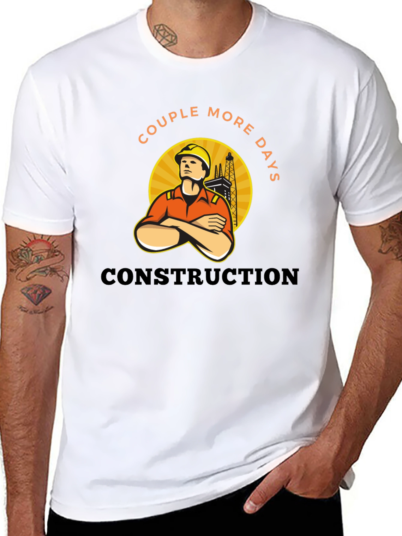 Black Construction Worker Tee - Couple More Days view 8
