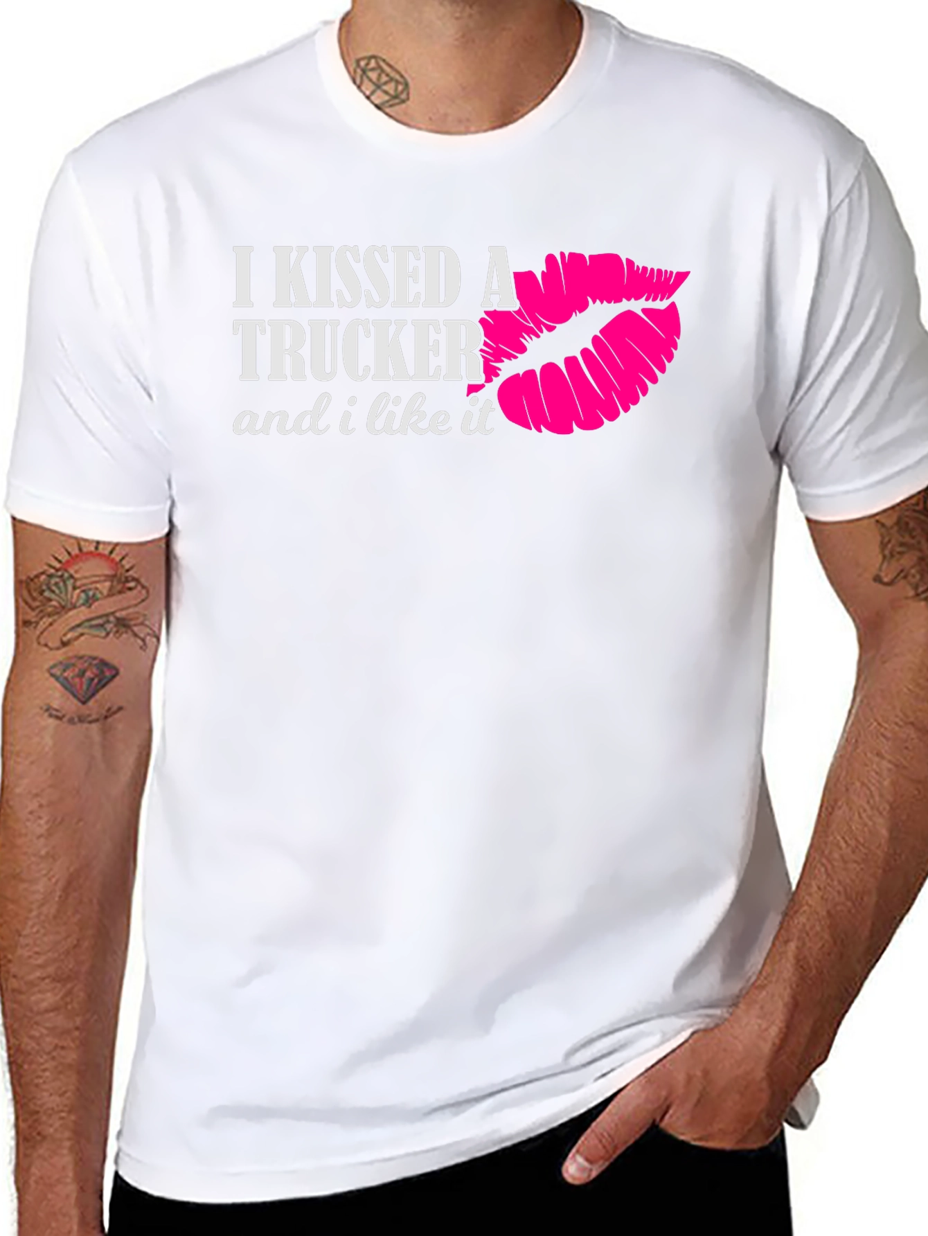 Black I Kissed a Trucker T-Shirt view 8