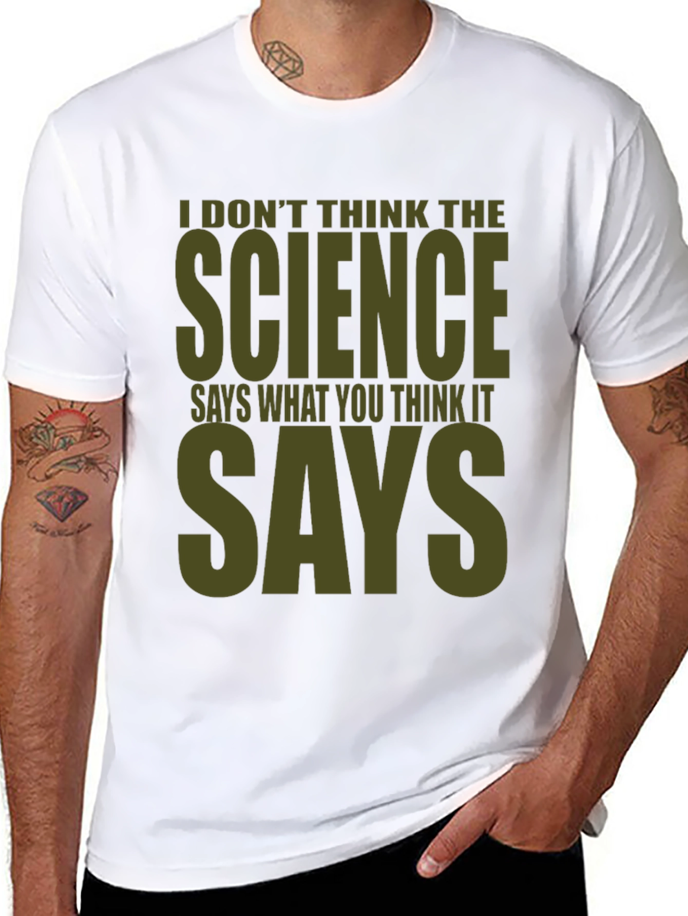 Black Science Says Graphic Tee - Mens Funny T-Shirt view 8