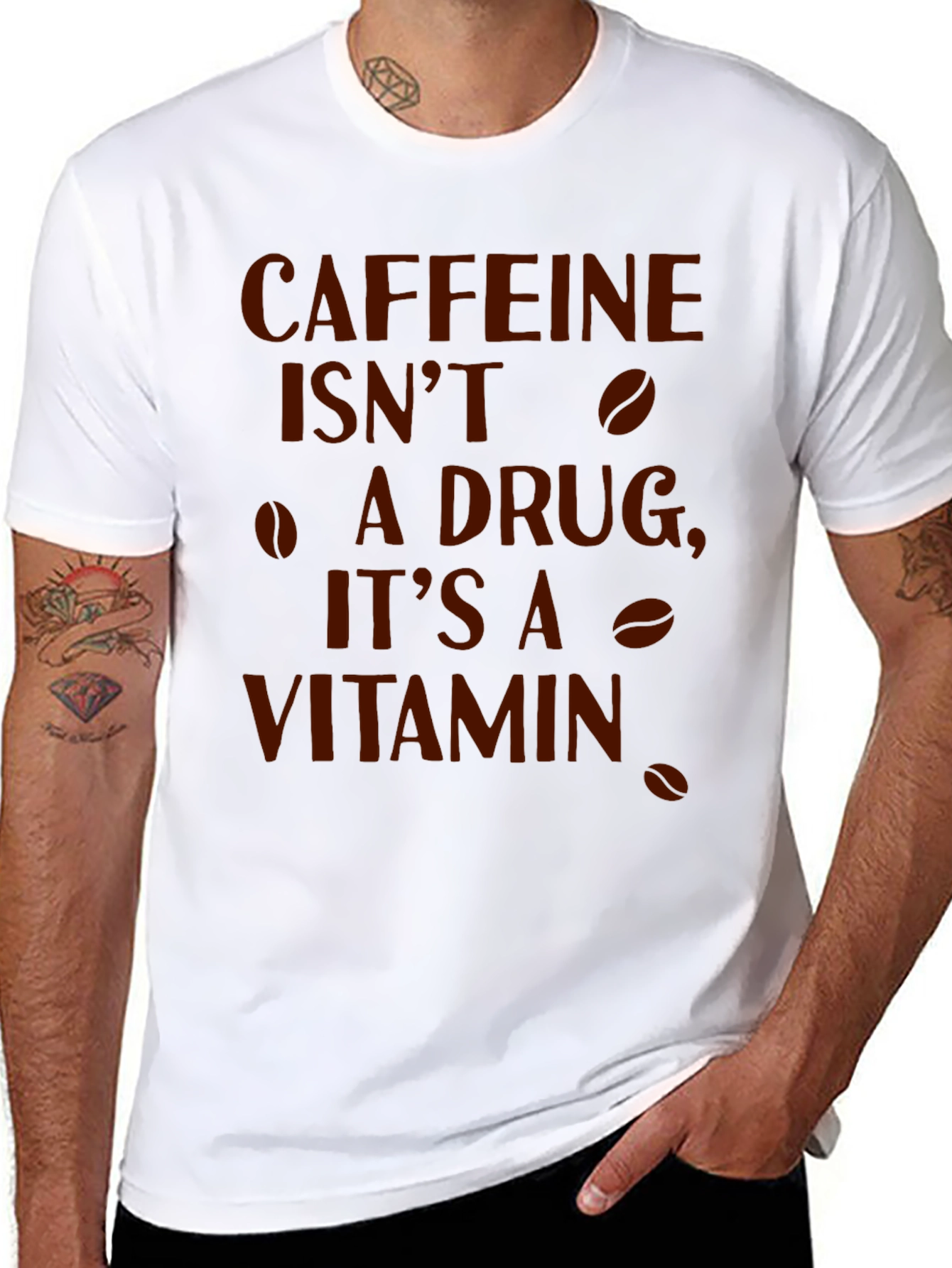 Black Caffeine is My Vitamin Funny Graphic Tee view 8