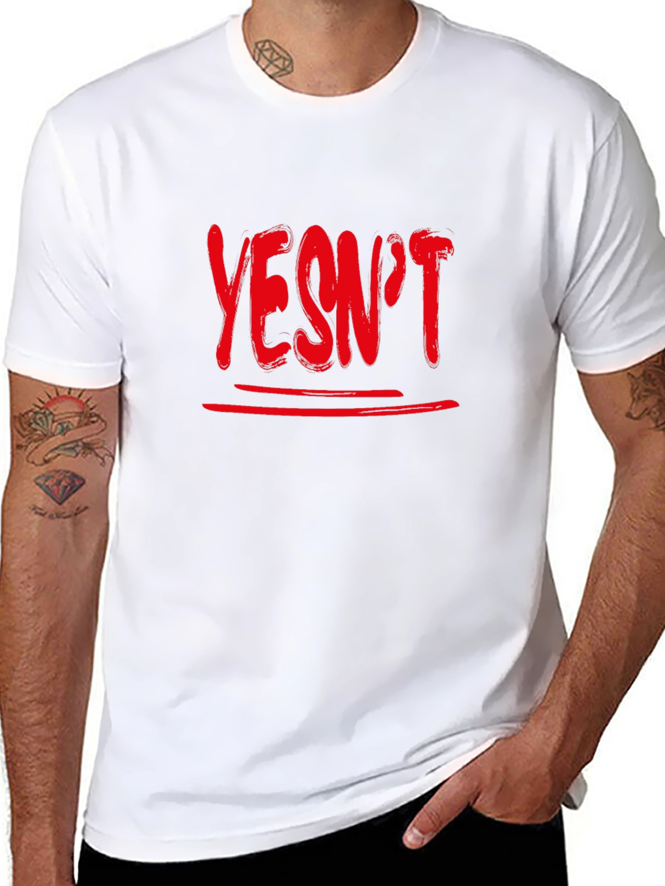 Black Yesn't Graphic Tee - Unisex Soft Cotton T-Shirt view 8