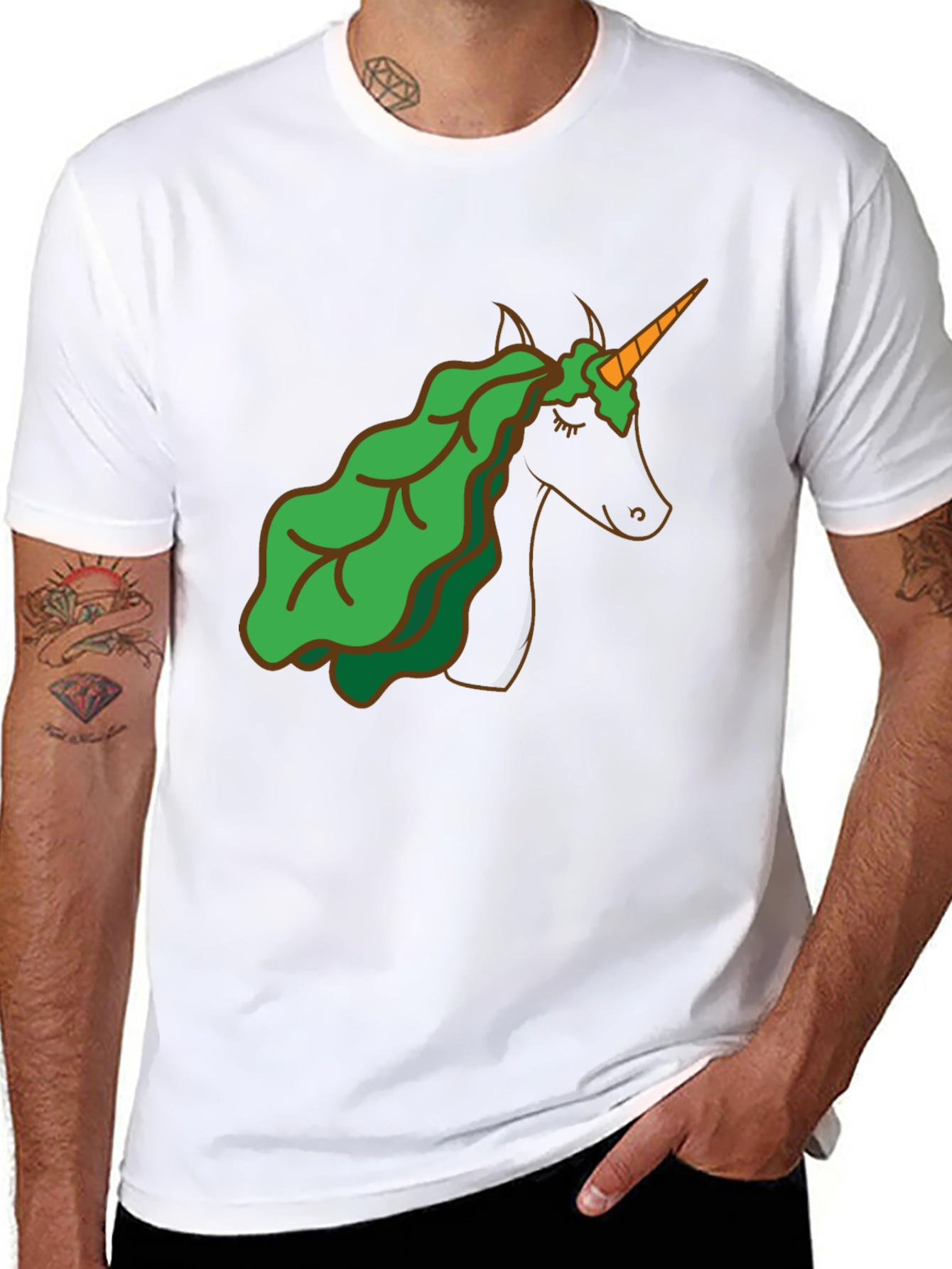 Black Unicorn Lettuce Hair T-Shirt - Black view 8