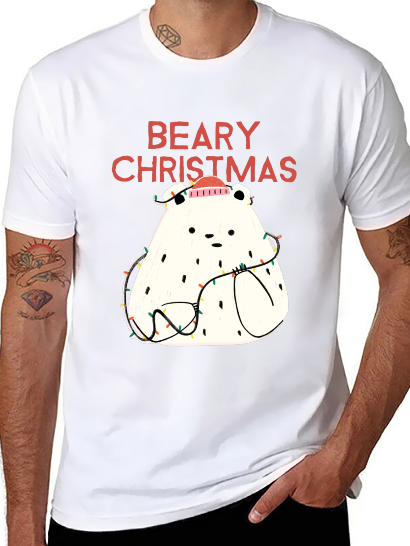 Black Beary Christmas Graphic Tee - Holiday Fun view 8