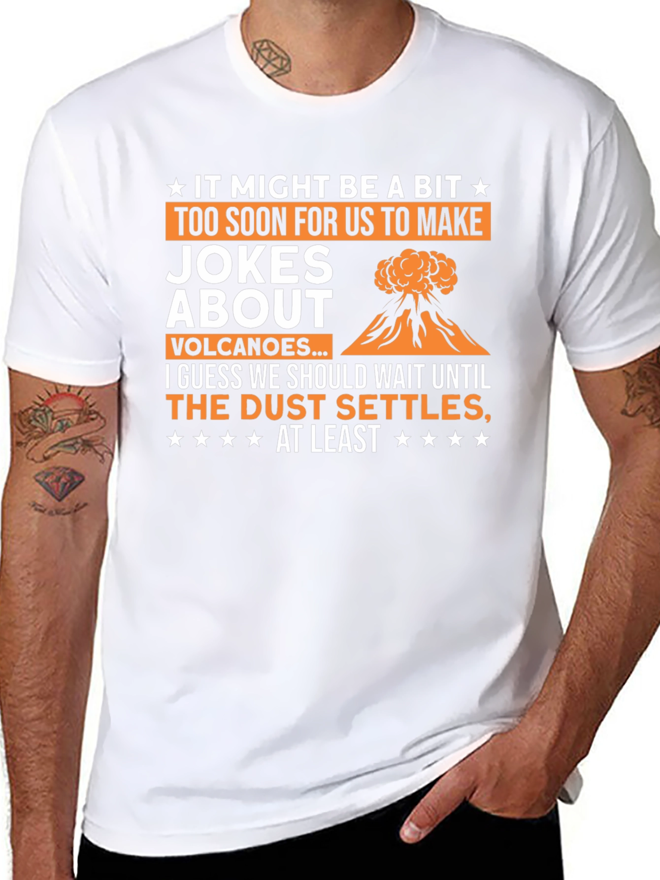 Black Volcano Jokes Graphic Tee - Sarcastic Humor T-Shirt view 8