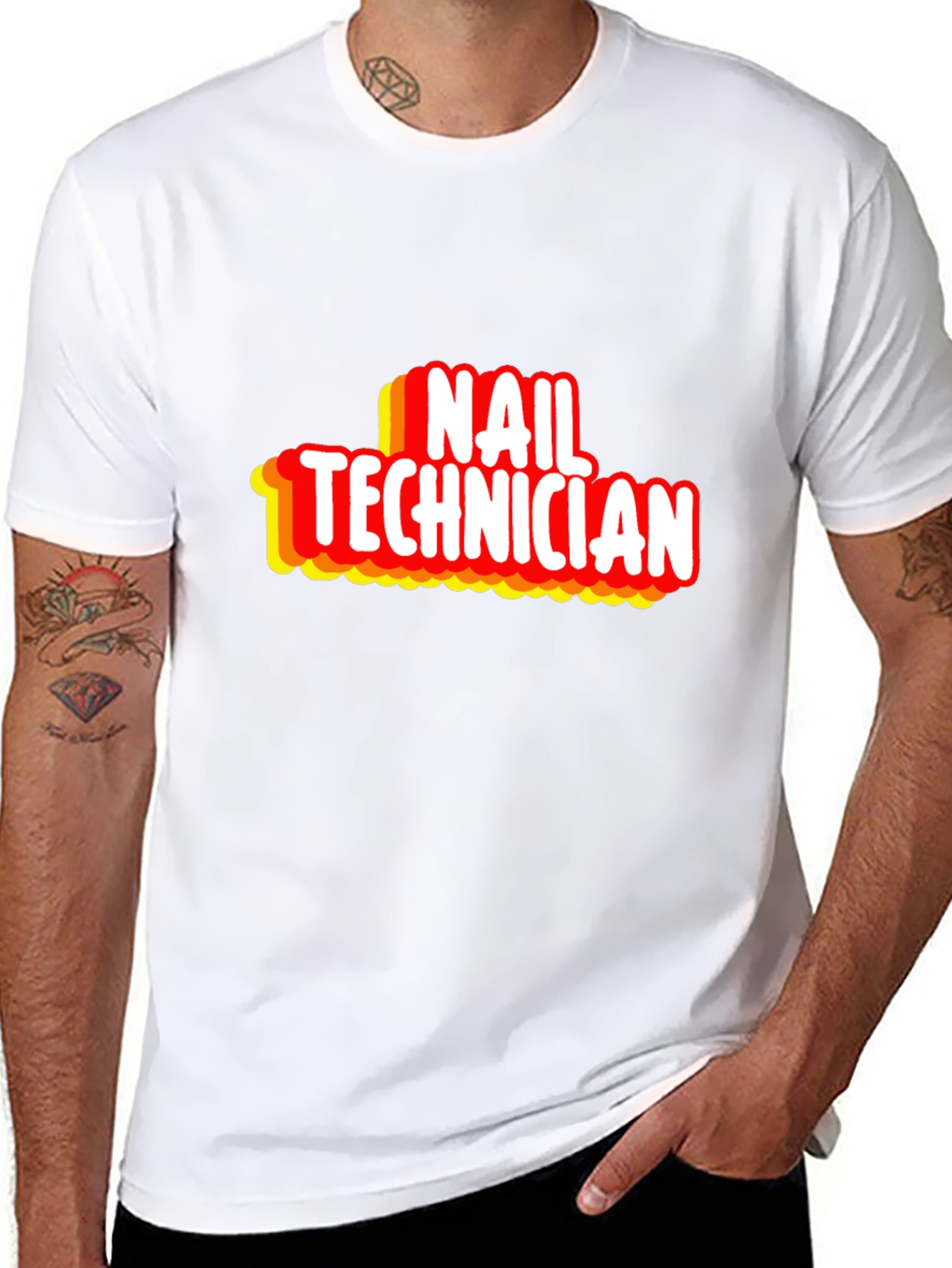 Black Nail Technician Graphic Tee - Black view 8