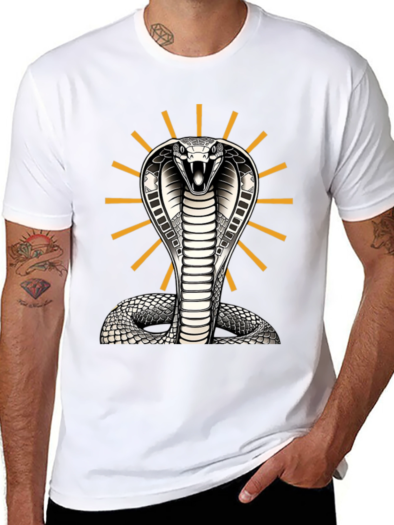 Black Cobra Snake Graphic Tee - Striking Design, Comfortable Fit view 8