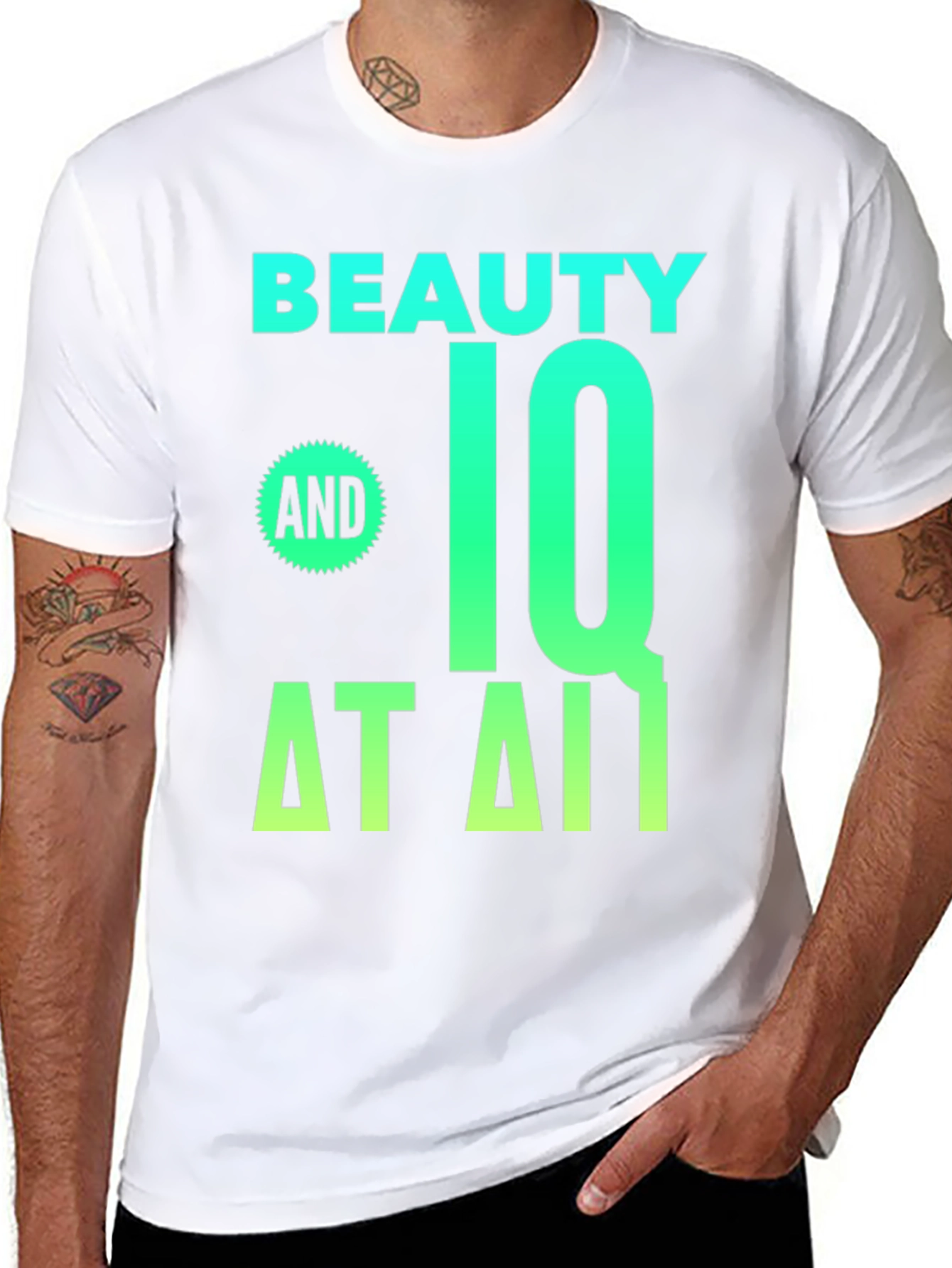 Black Beauty and IQ T-Shirt - Novelty Graphic Tee view 8