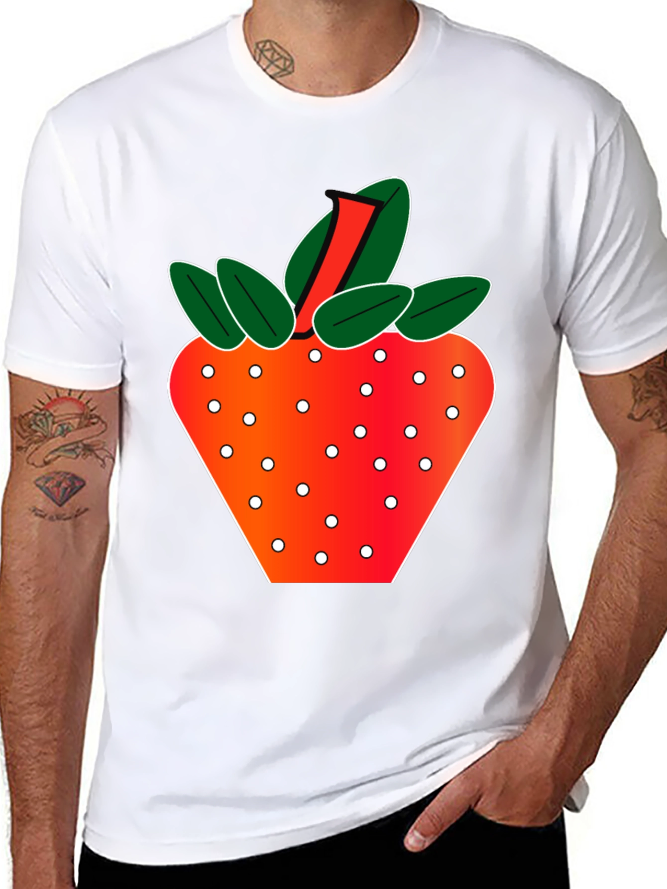 Black Strawberry Graphic T-Shirt - Fresh & Fun Design view 8