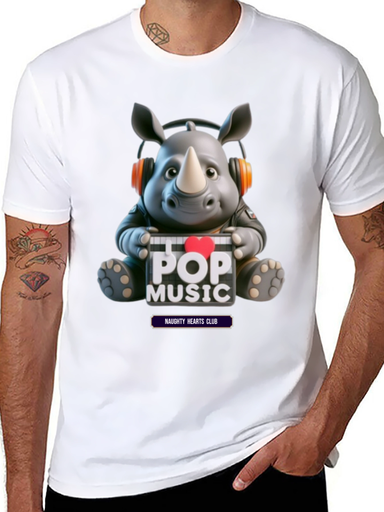 Black Pop Music Rhino Tee view 8