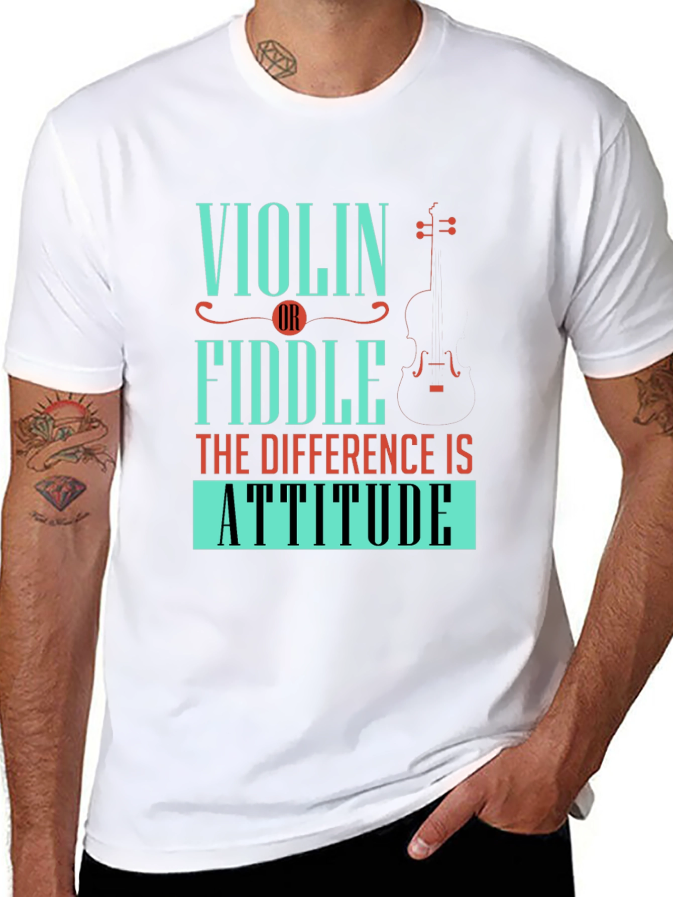 Black Violin or Fiddle Attitude T-Shirt view 8