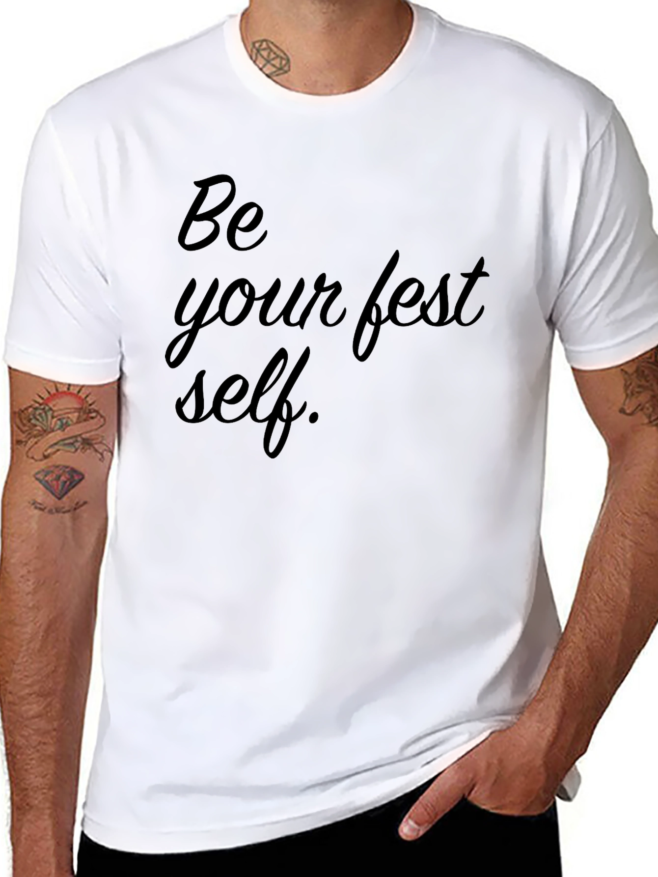 Black Be Your Best Self Graphic Tee - Black view 8