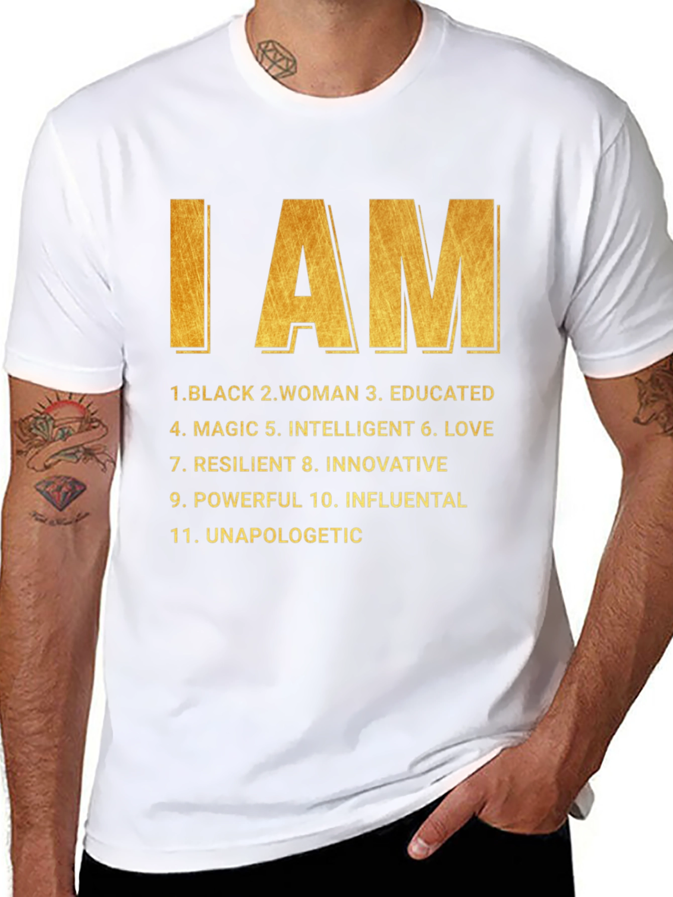 Black I AM Black Woman T-Shirt view 8