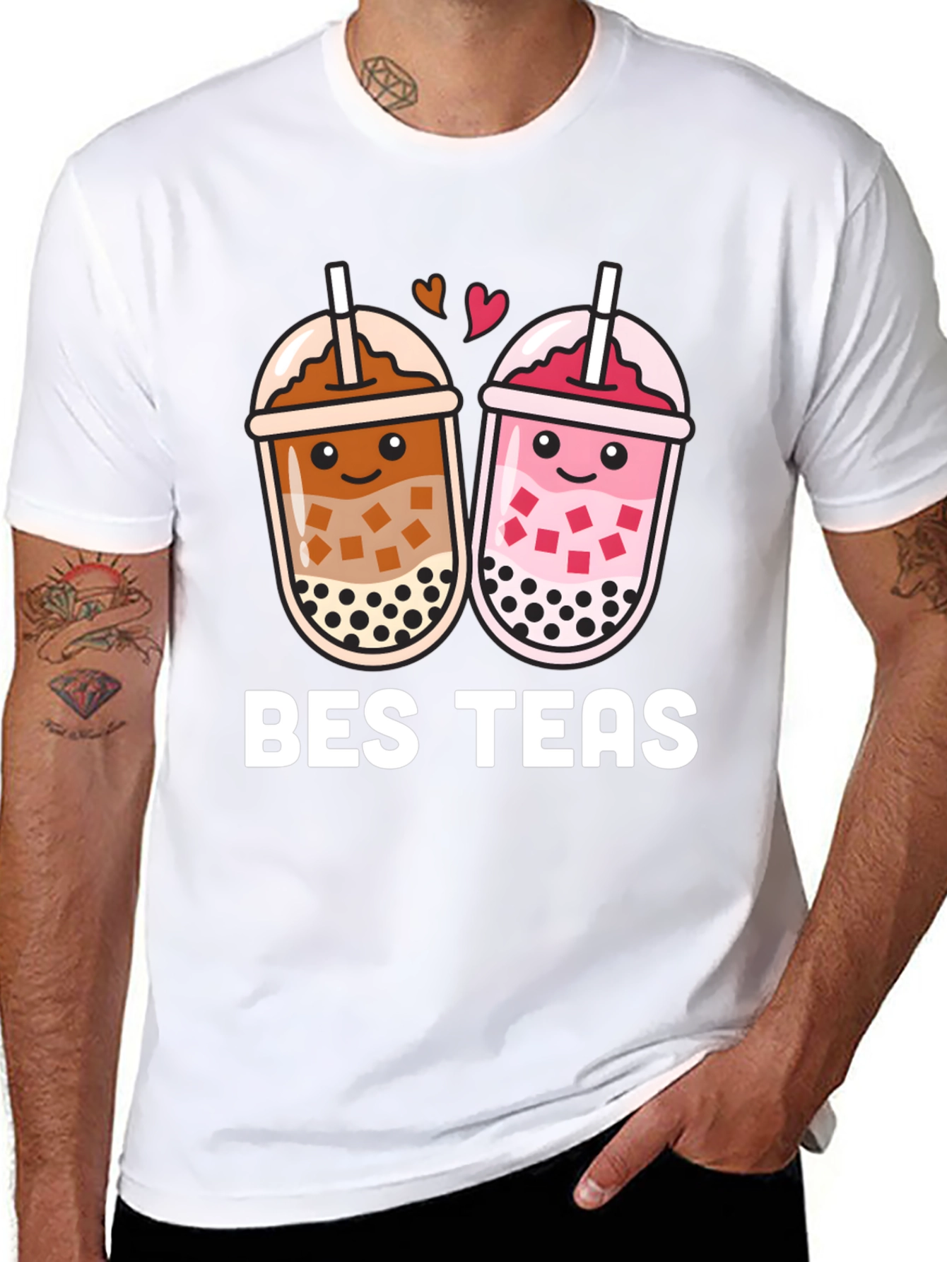Black Bes Teas Black T-Shirt - Boba Tea Design view 8