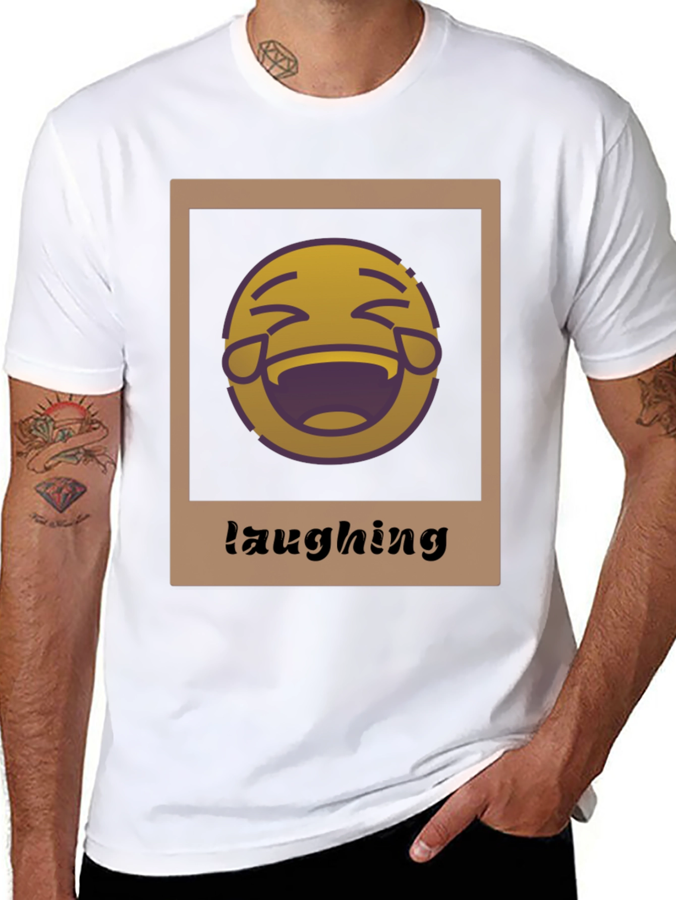 Black Laughing Emoji T-Shirt: Funny Graphic Tee for Casual Wear view 8