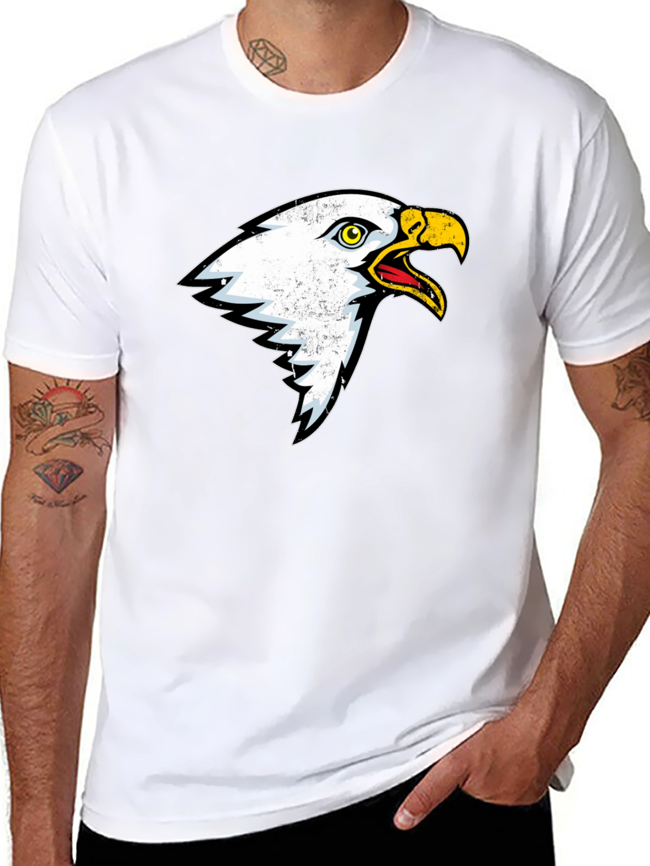Black Bold Eagle Graphic T-Shirt - Black view 8