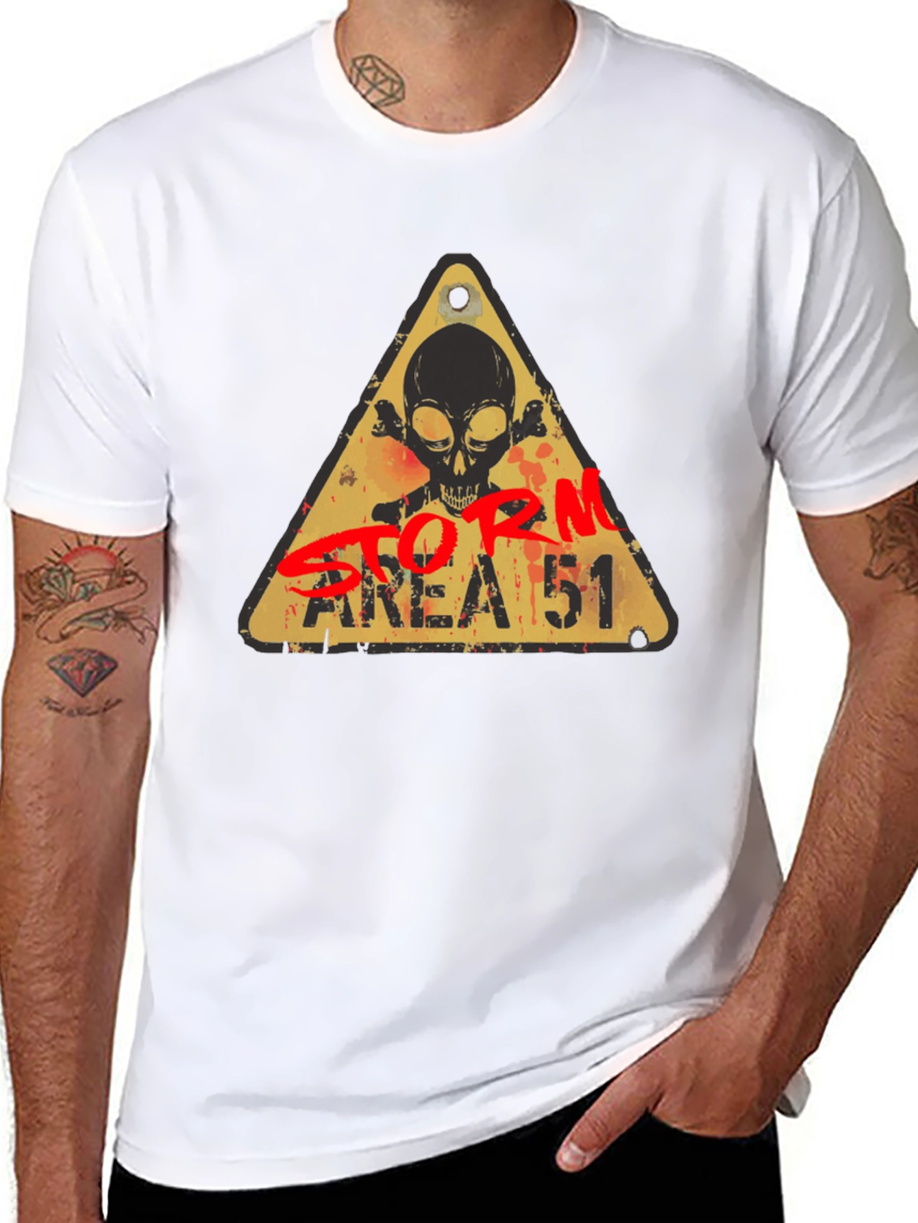 Black Storm Area 51 Alien Graphic Tee view 8