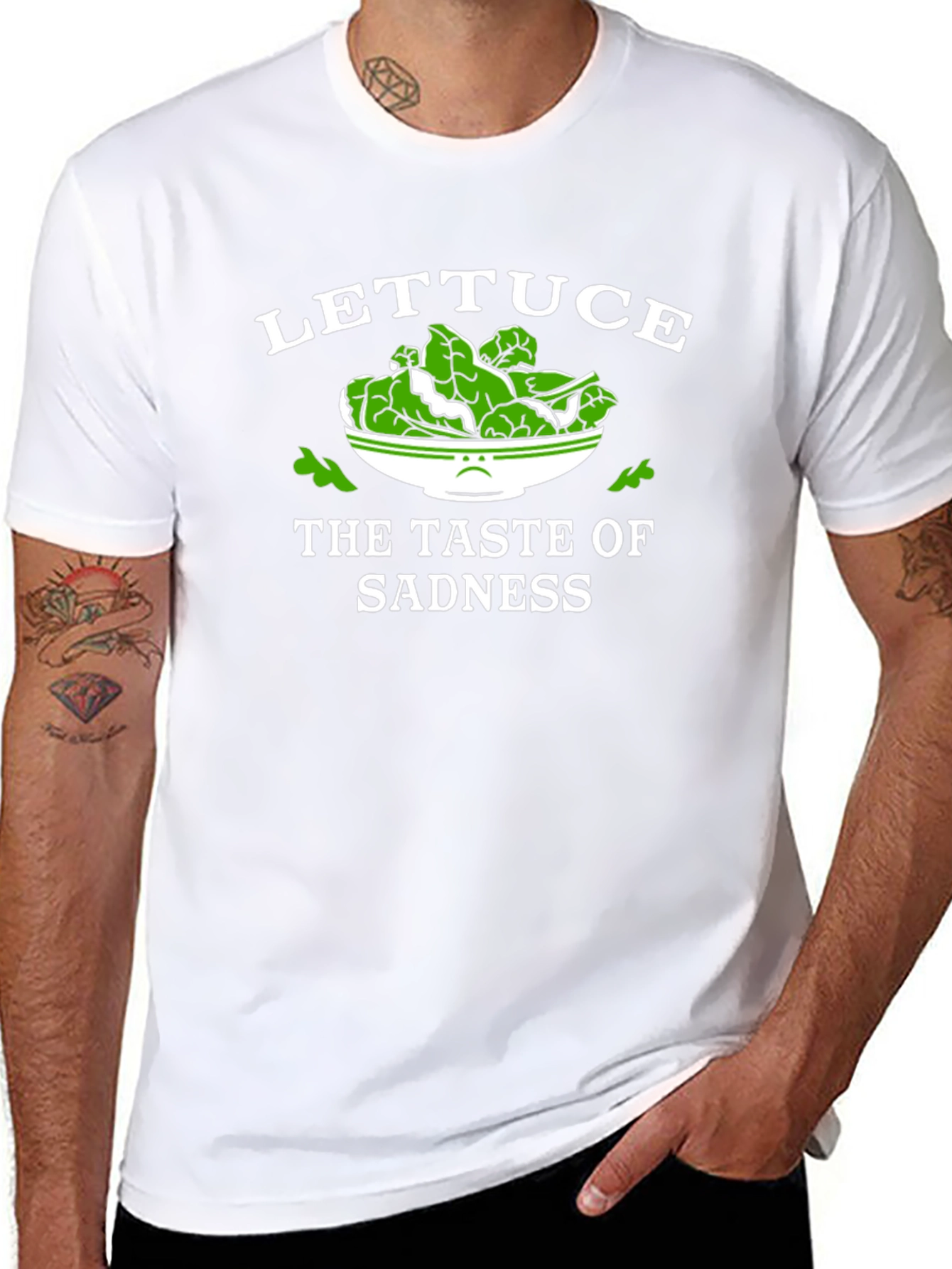 Black Lettuce The Taste of Sadness T-Shirt - Funny Vegan Tee view 8