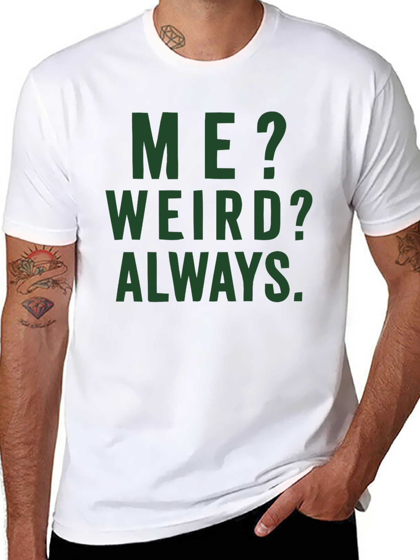 Black Me? Weird? Always. Graphic Tee - Black Cotton T-Shirt view 8