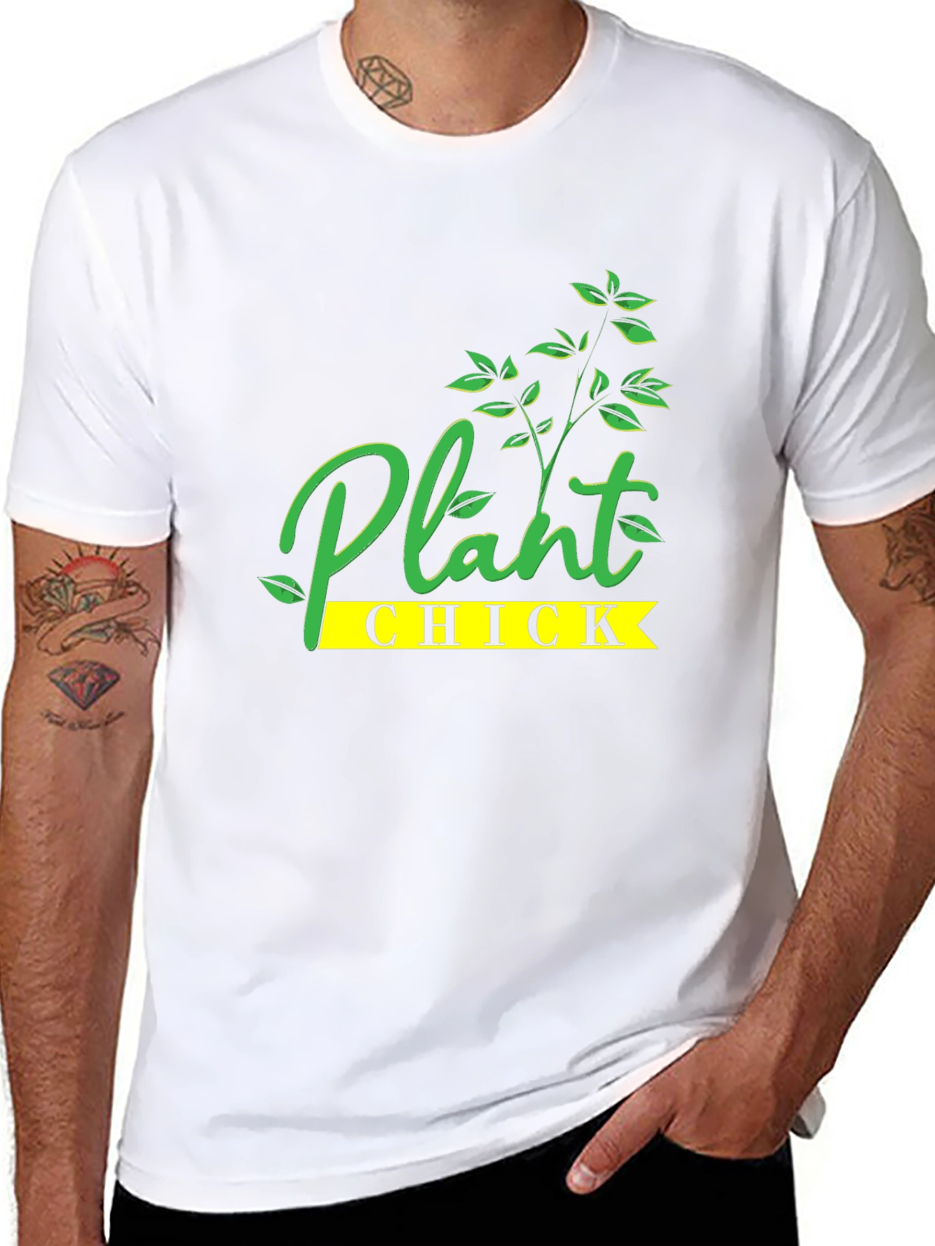 Plant Chick Graphic Tee - Black Cotton T-Shirt - 8