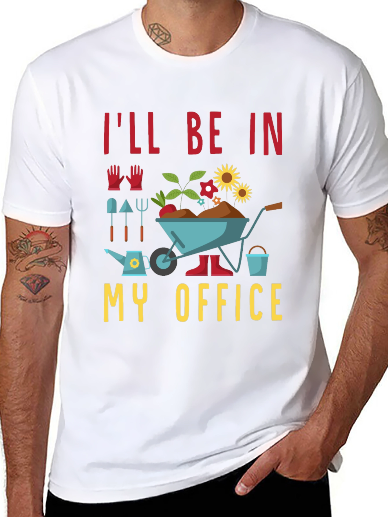 Black Gardening Office T-Shirt -  Horticulture Humor Tee view 8