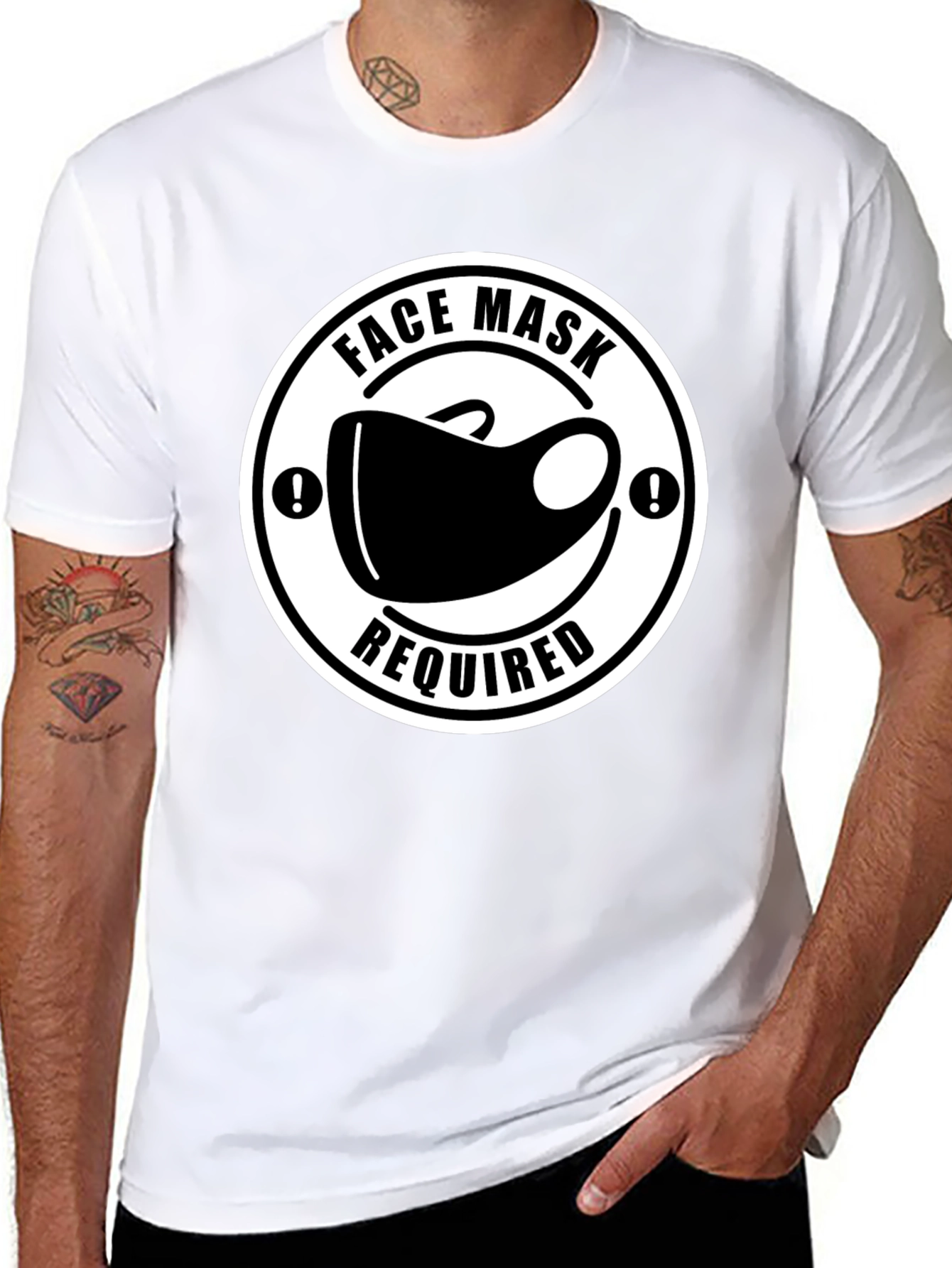 Black Face Mask Required T-Shirt - Black Novelty Tee view 8