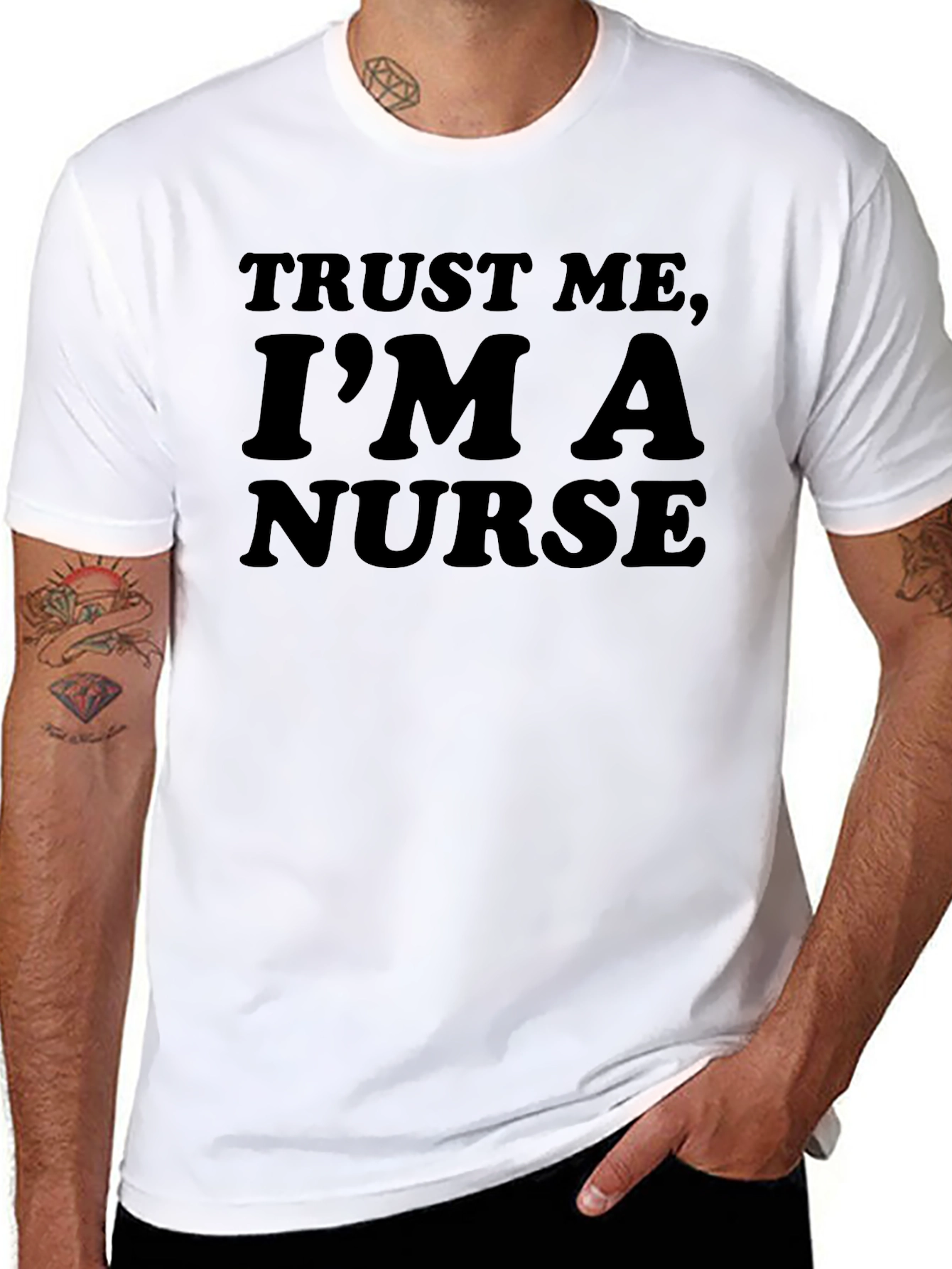 Black Trust Me, I'm A Nurse T-Shirt view 8