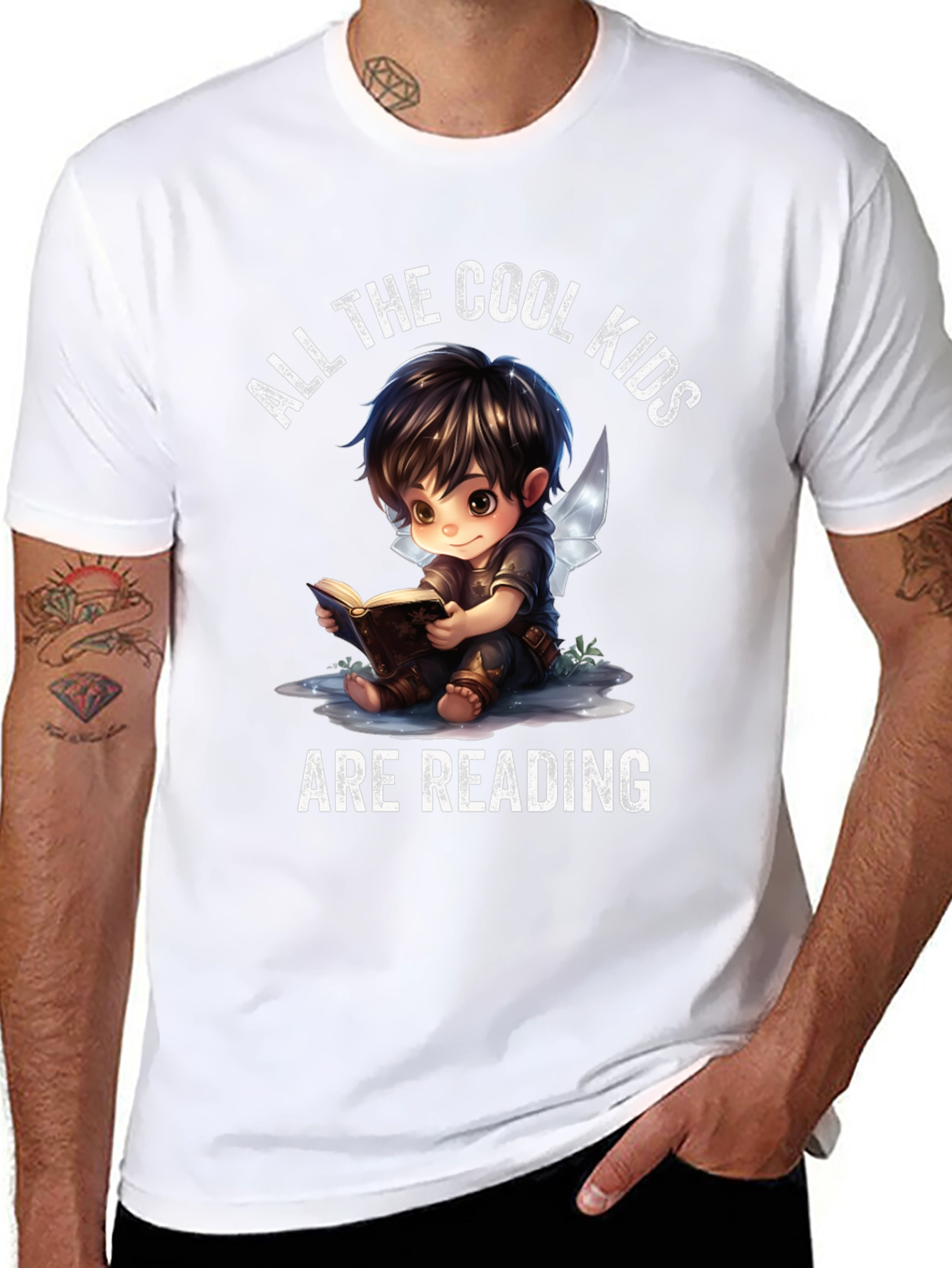 Black Cool Kids Reading Graphic T-Shirt view 8