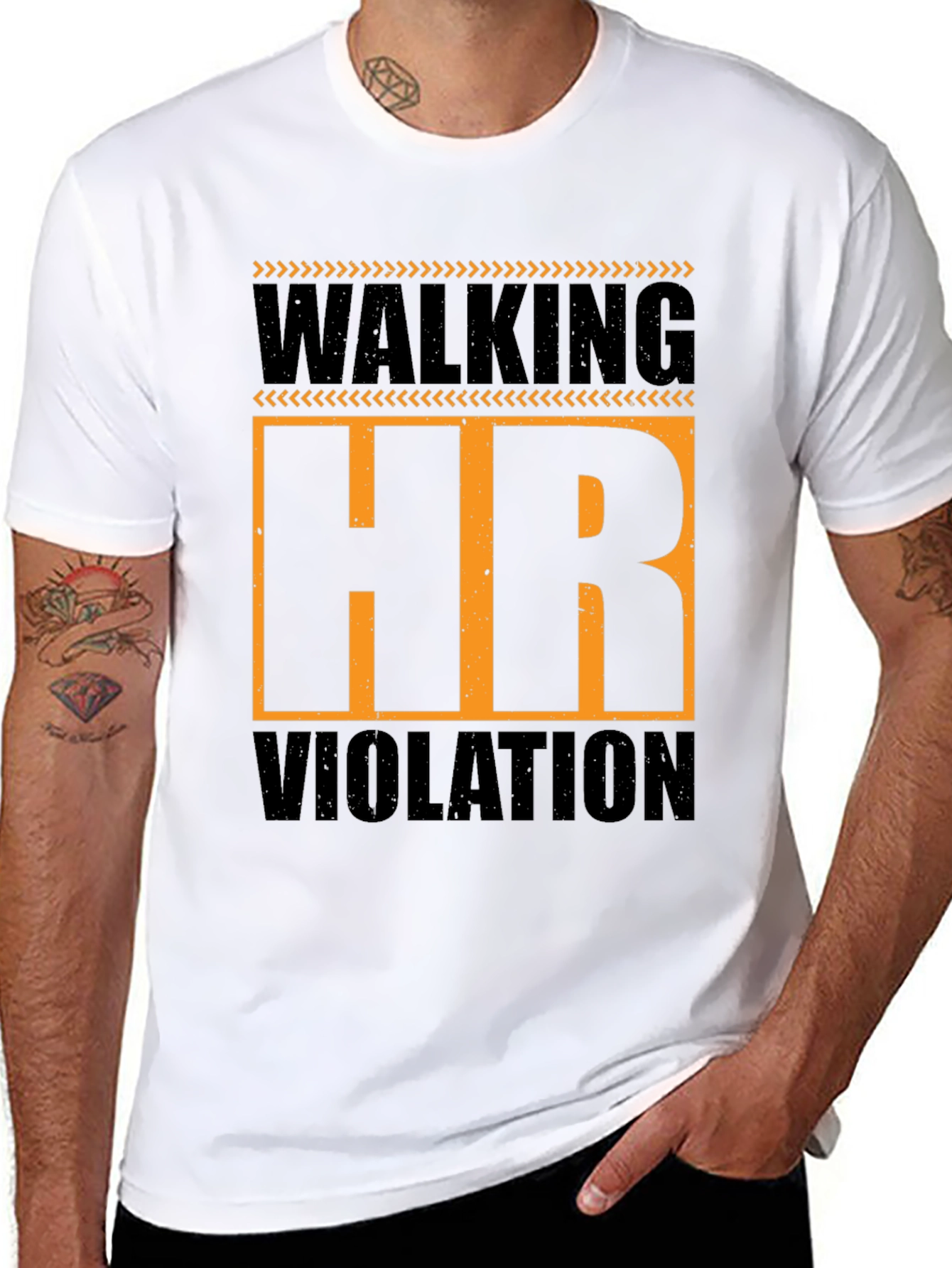 Black Walking HR Violation Graphic T-Shirt view 8