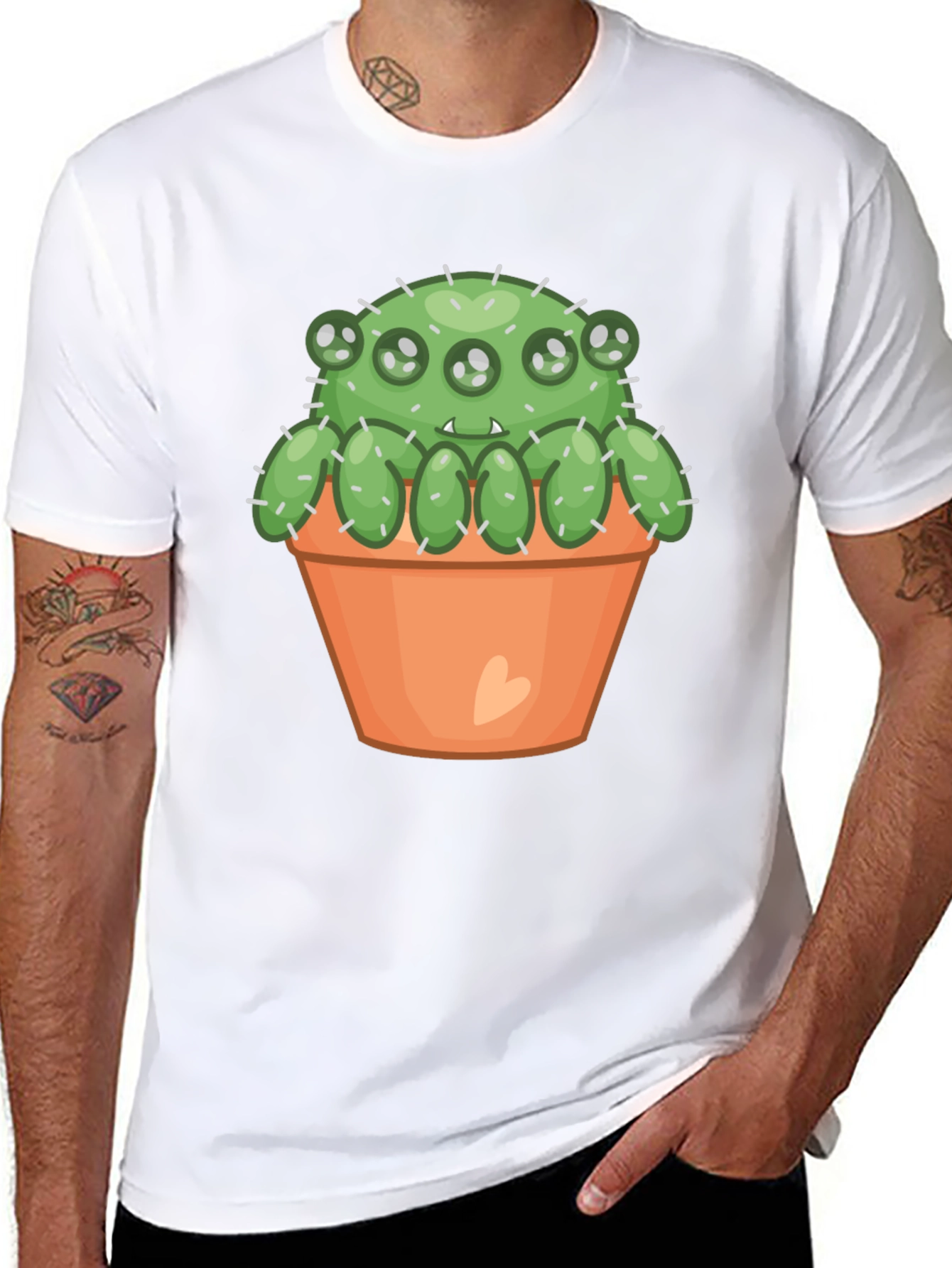 Black Cactus Monster T-Shirt - Cute & Spooky! view 8