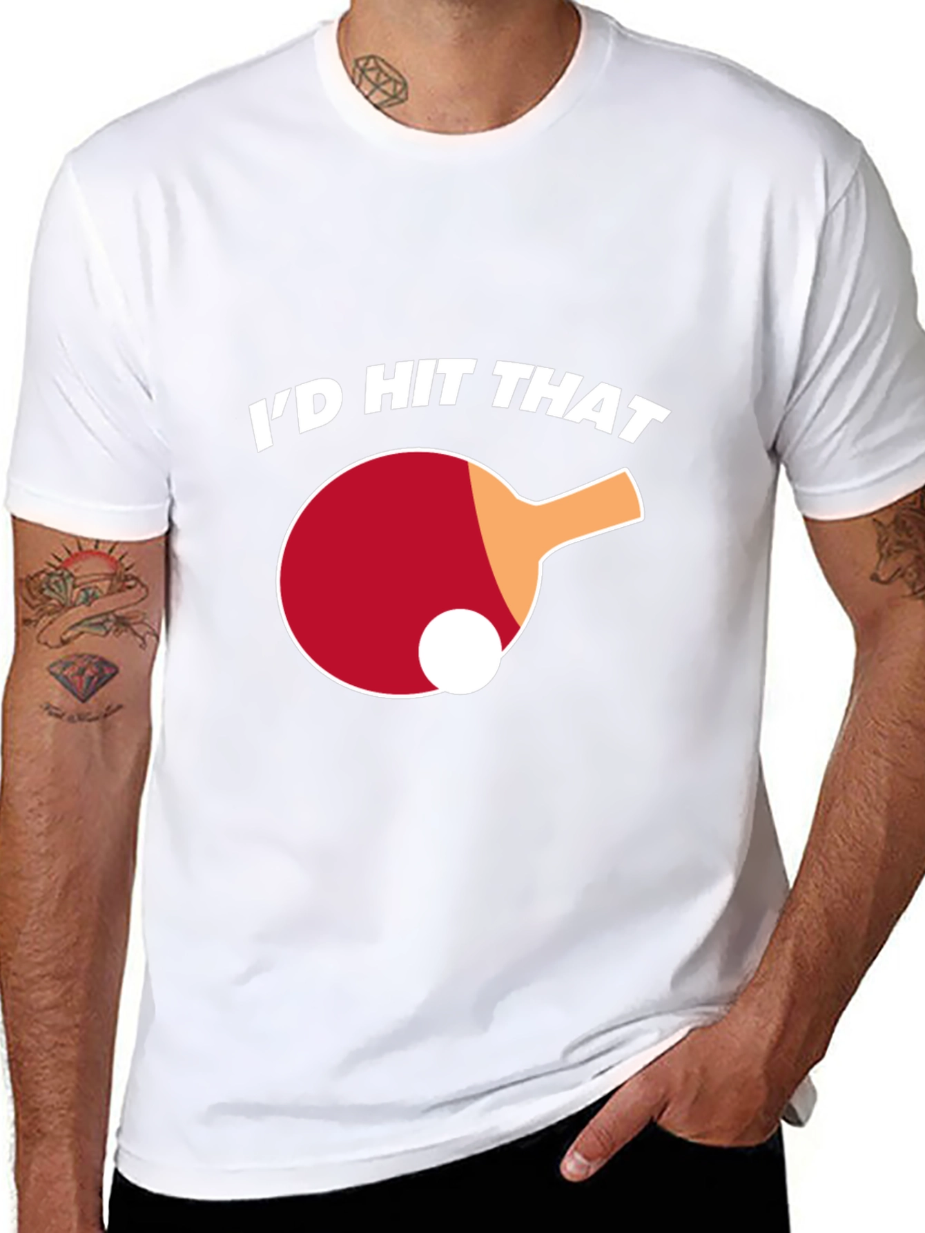 Black I'd Hit That Ping Pong T-Shirt view 8